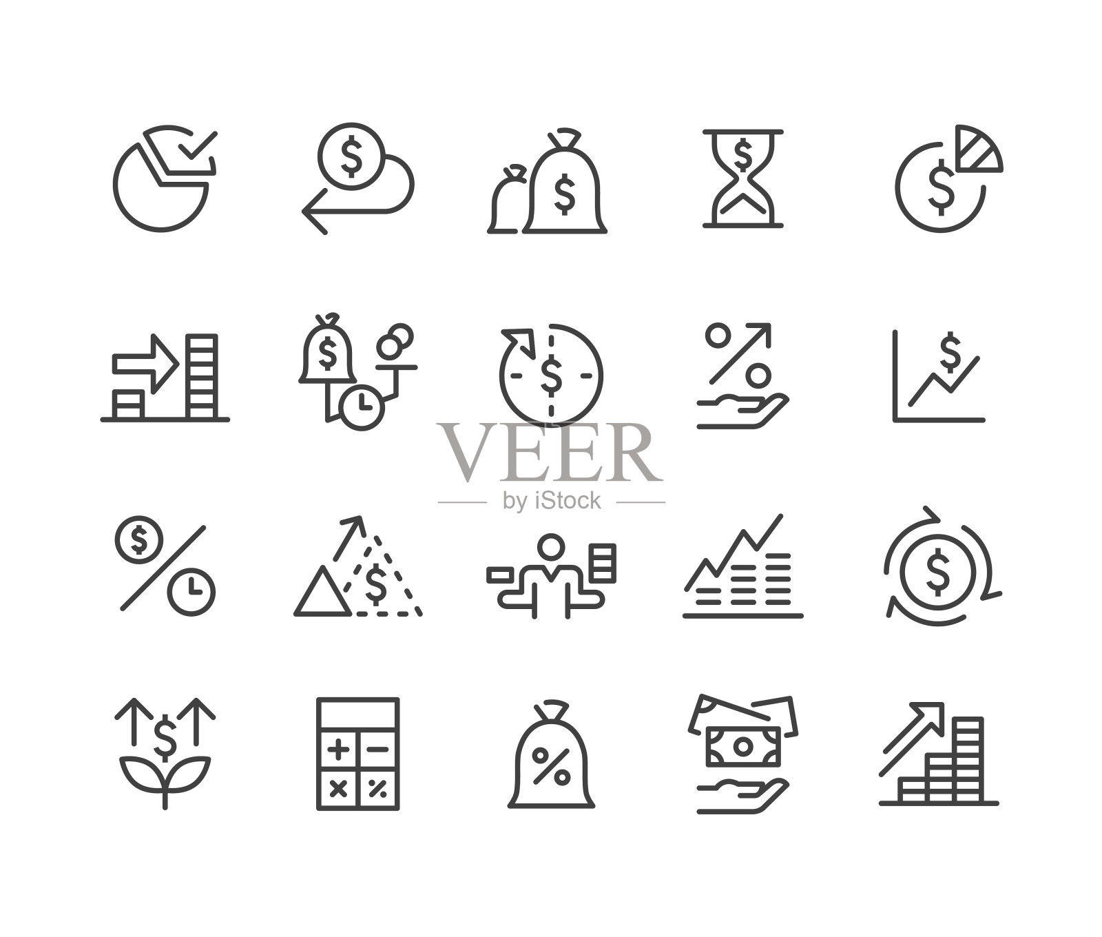 投资回报图标系列-经典系列插画图片素材