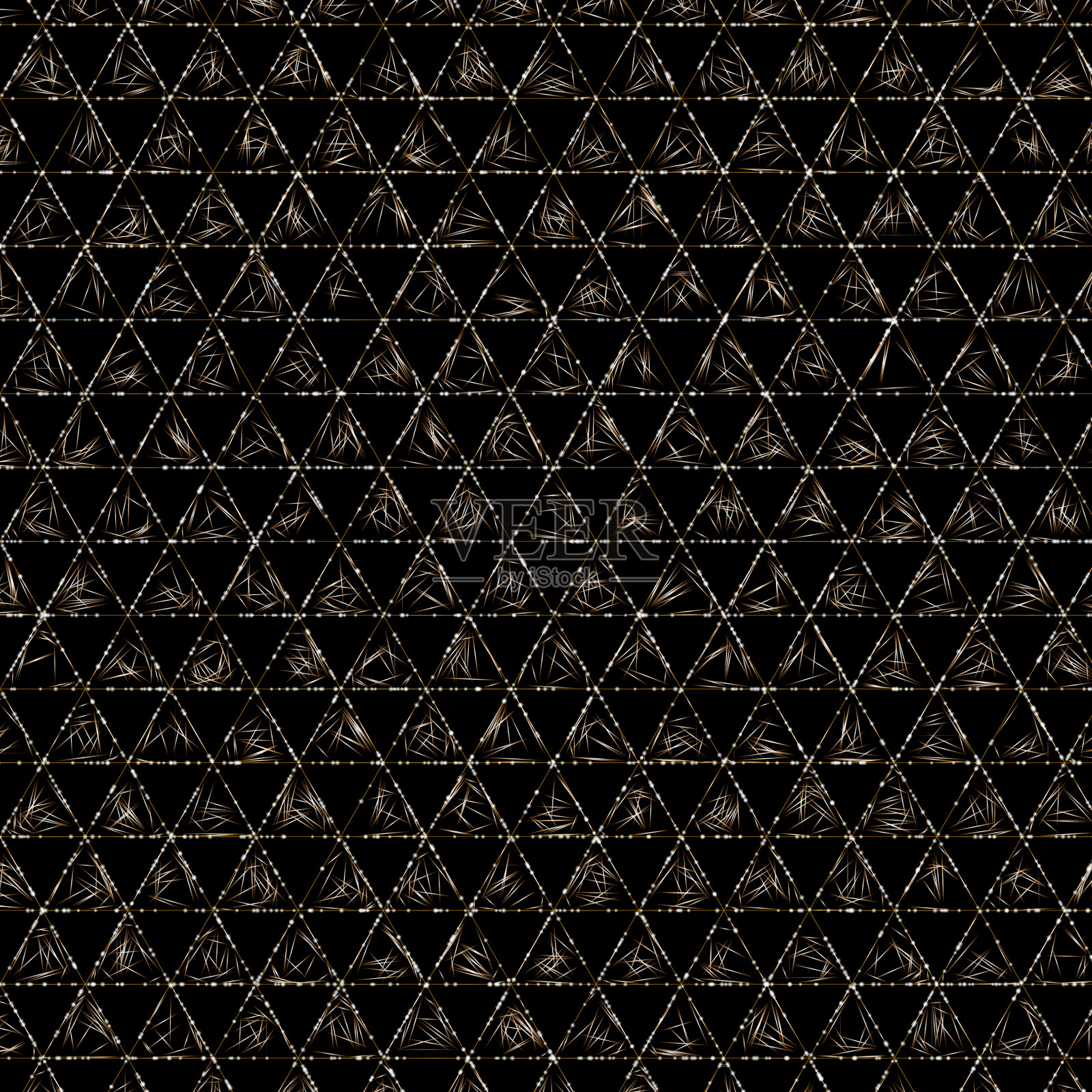 白色的三角形轮廓，由随机梯度线填充插画图片素材