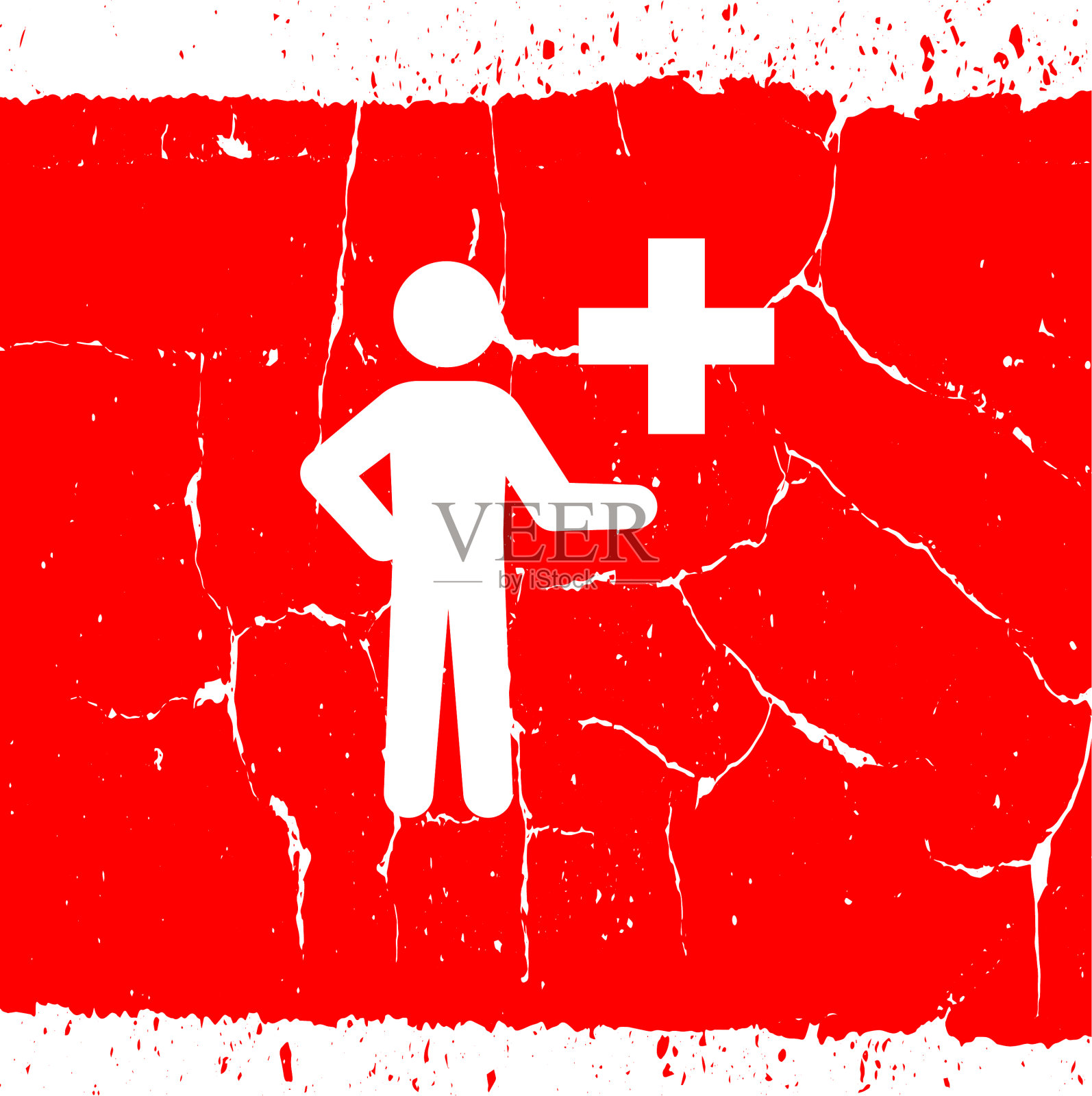 有医疗十字标志的人插画图片素材