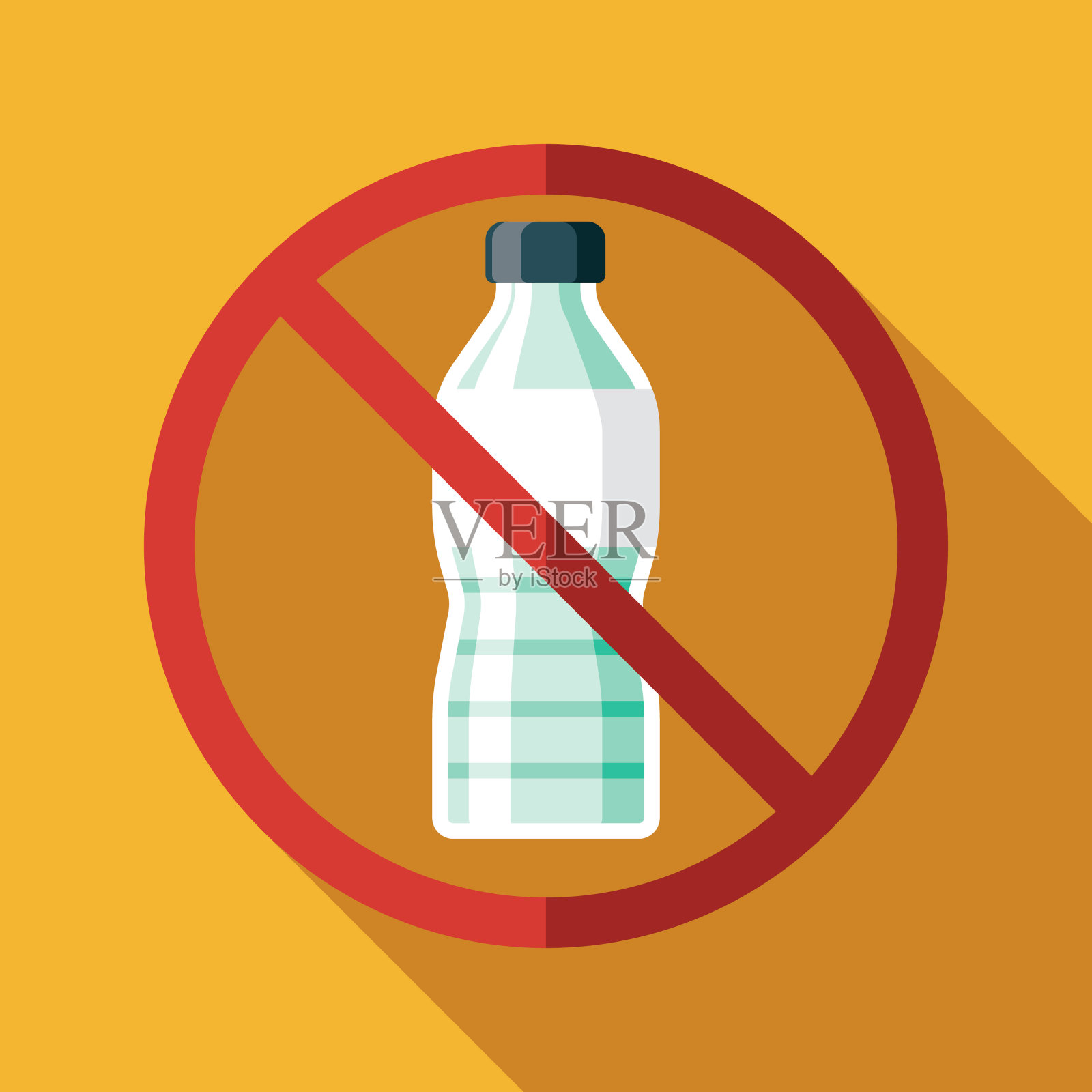 水瓶一次性塑料禁令图标插画图片素材