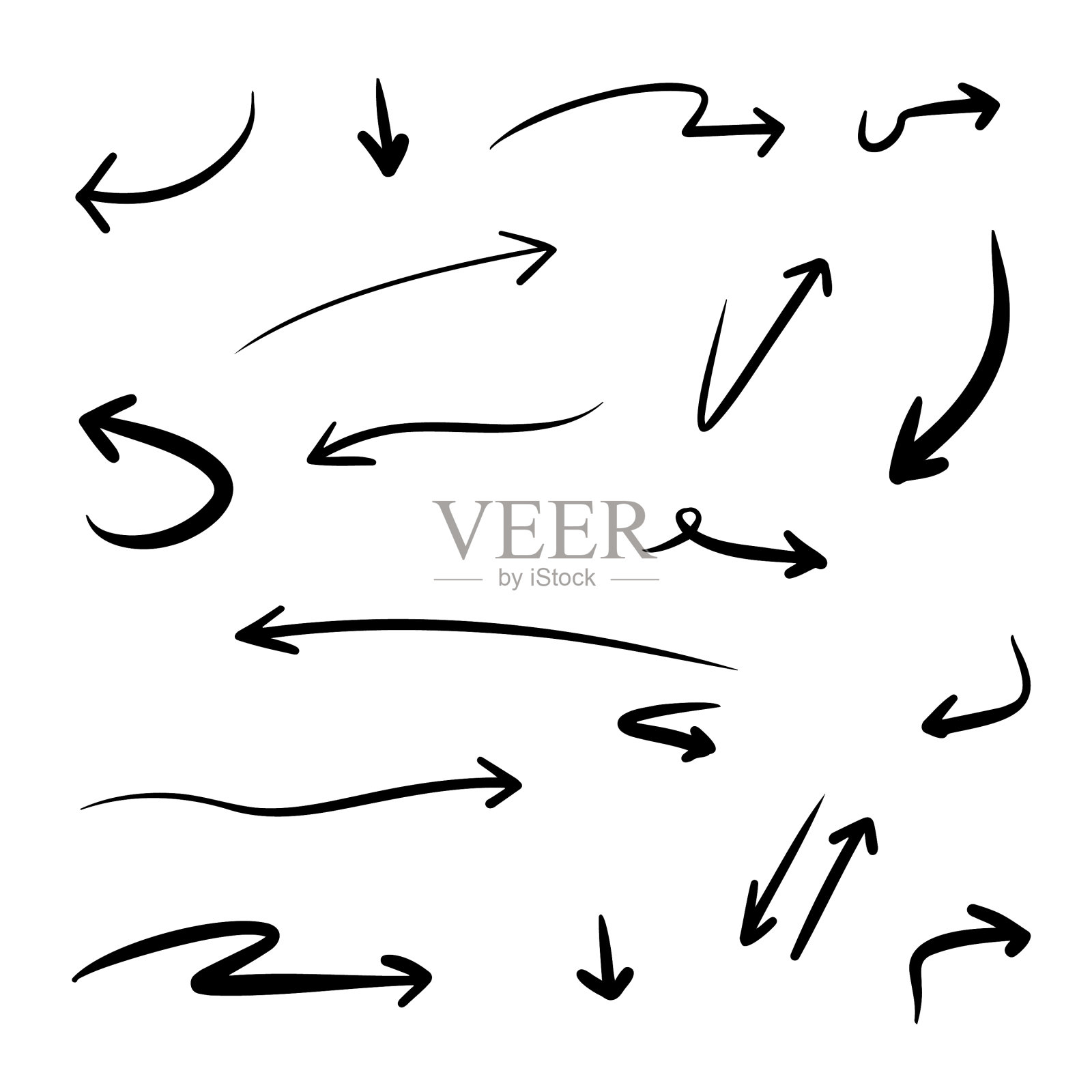 手绘箭头符号设计元素图片