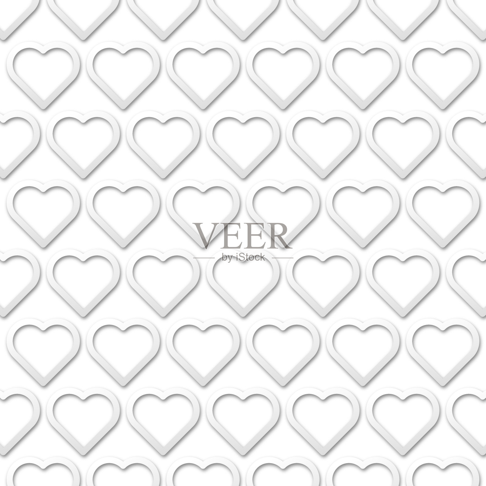 心形三维图案的轮廓插画图片素材