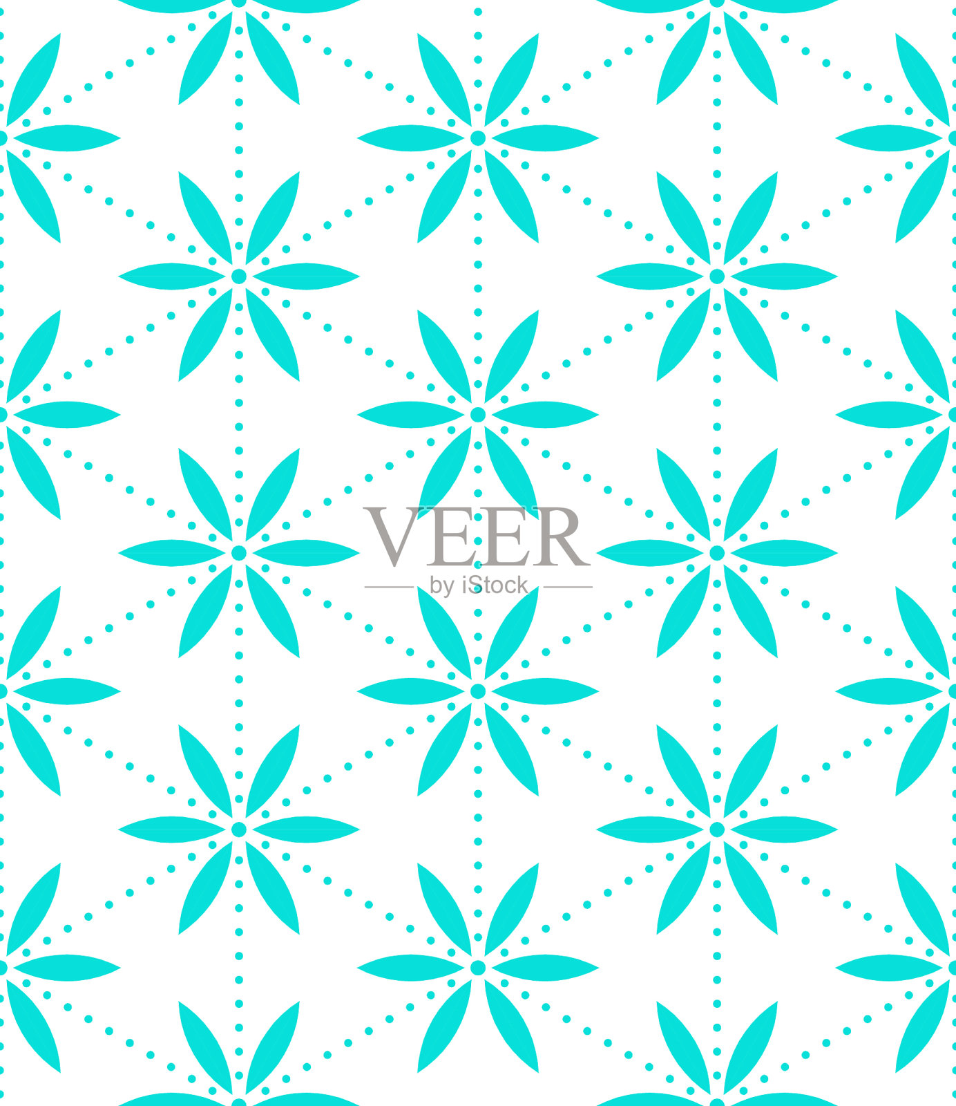 蓝色无缝极简主义现代几何图案的白色背景。干净的现代壁纸与明亮的颜色。里斯本阿拉伯几何瓷砖，地中海装饰。插画图片素材