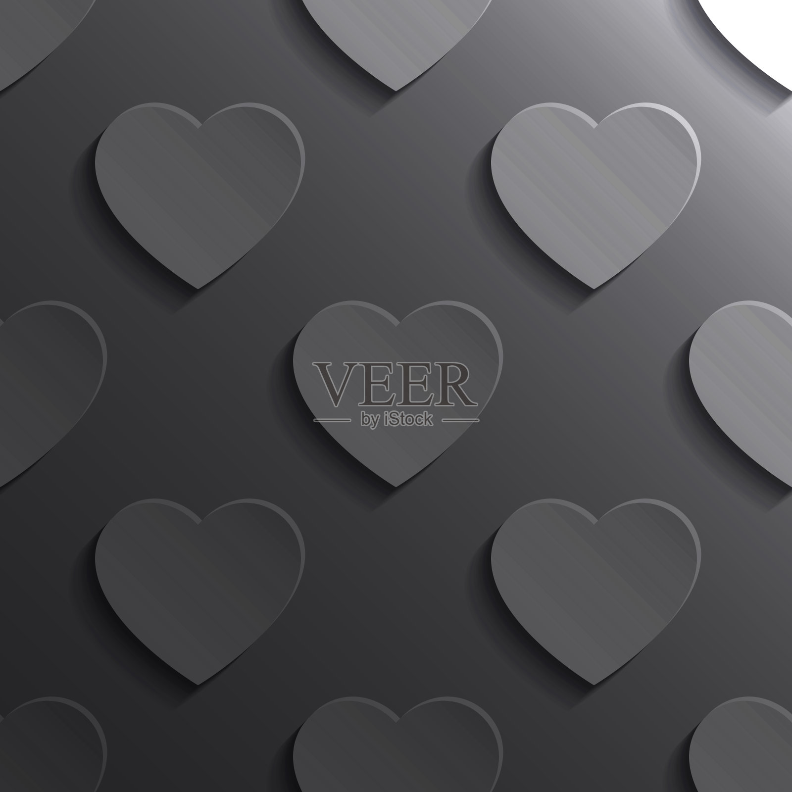 抽象灰色背景-心形图案插画图片素材