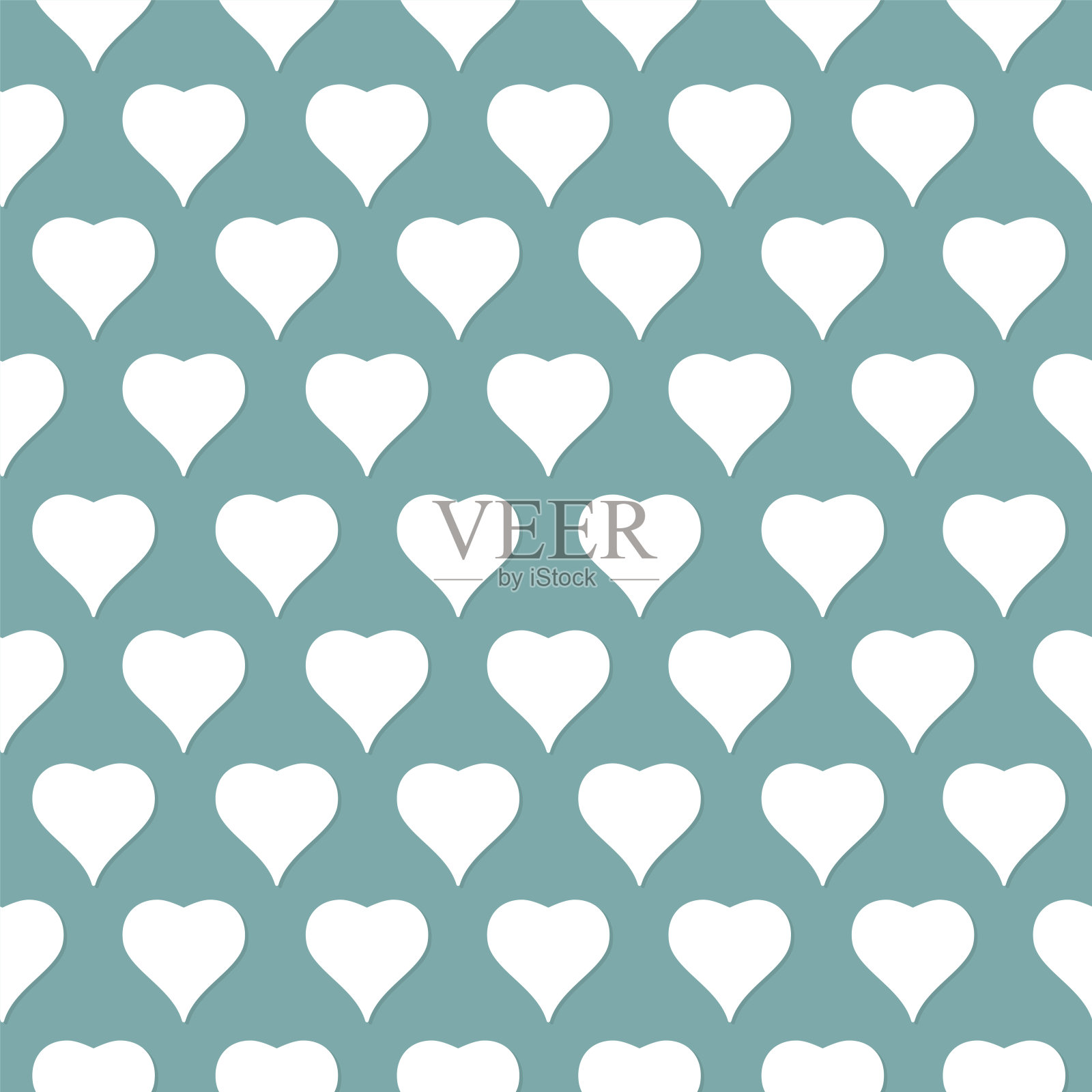 白心在绿色-无缝的背景插画图片素材