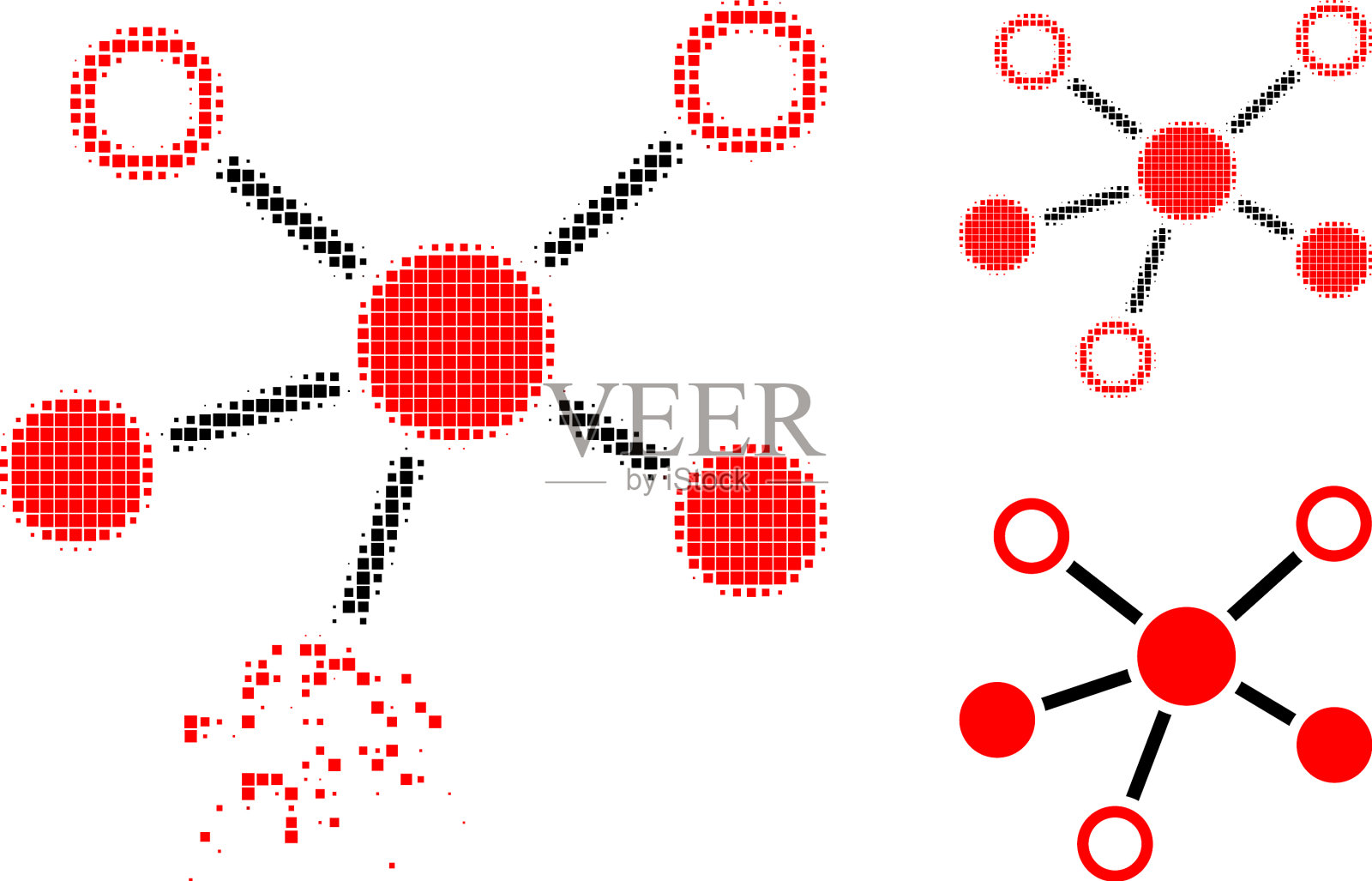 衰败的点缀着半色调连接图标插画图片素材