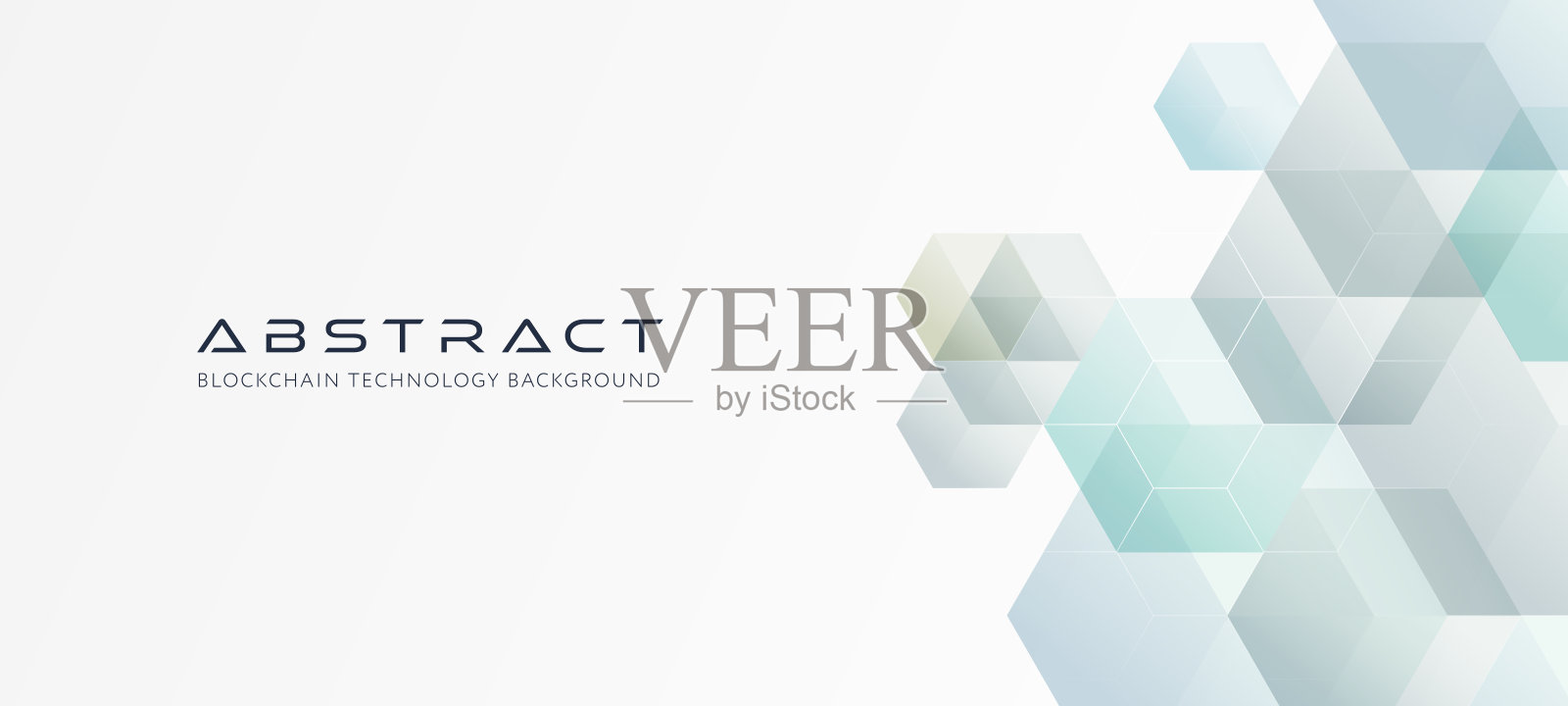 六边形区块链网络背景插画图片素材