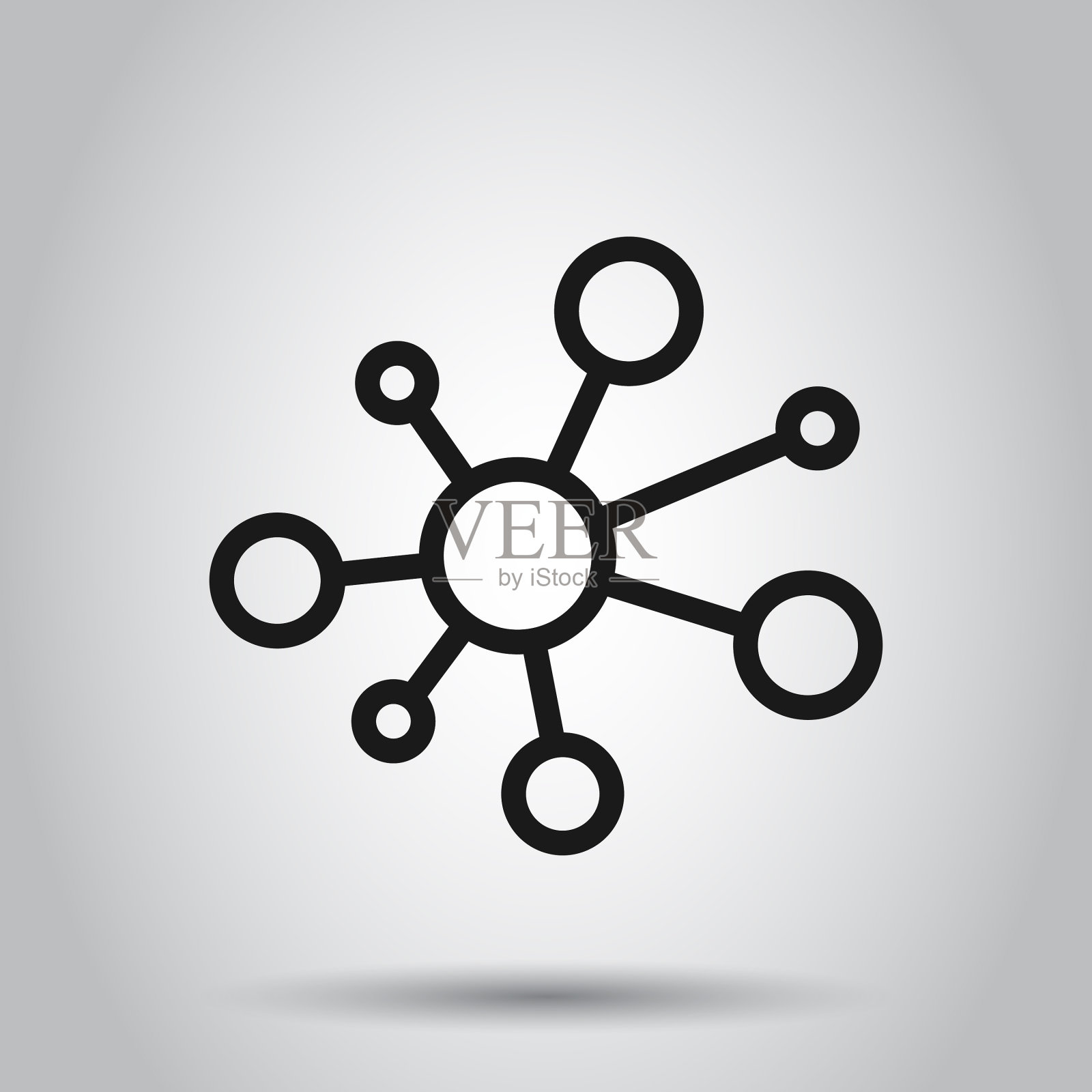 集线器网络连接标志图标在平面风格图标素材