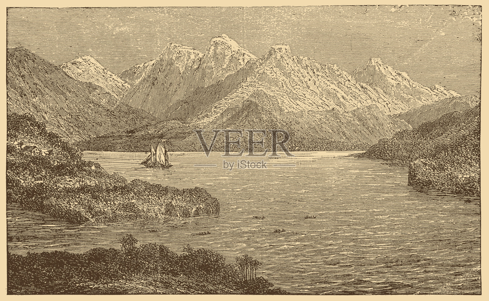 圣诞岛是巴布亚新几内亚中部省的一个小岛插画图片素材