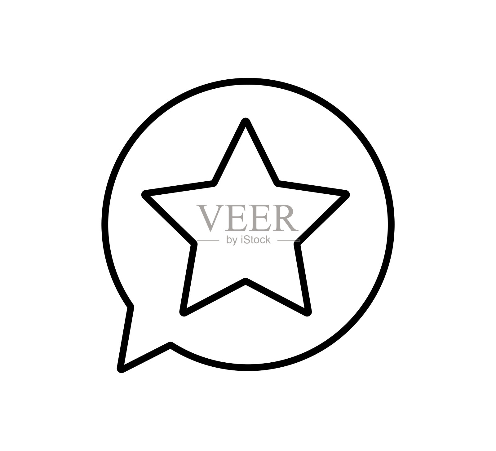 语音泡泡中的星星形状插画图片素材