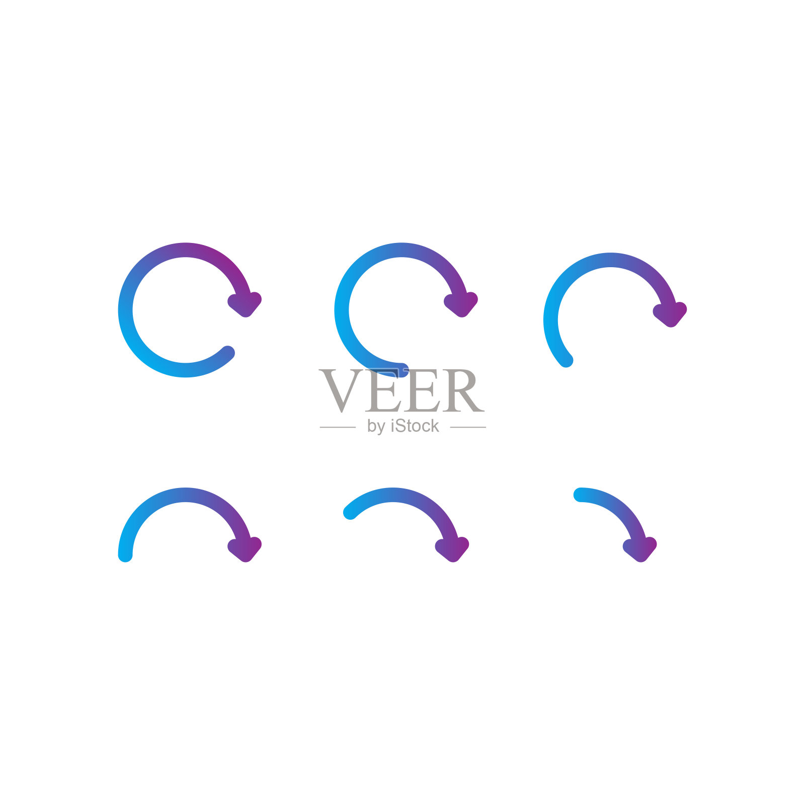 箭头圆形图标矢量。箭头圆循环设计。圆箭头。回收集图标矢量图标素材