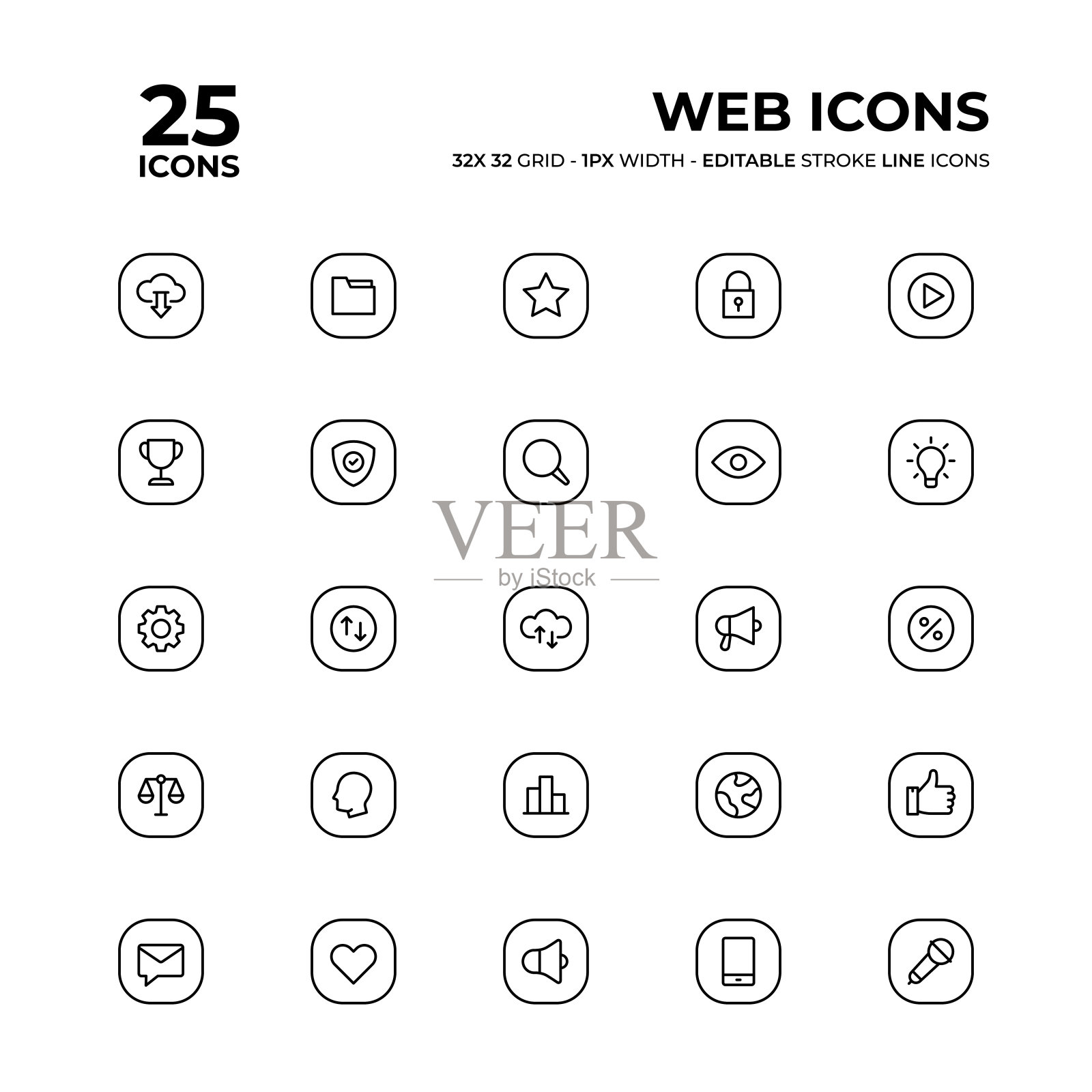 Web图标线图标集插画图片素材