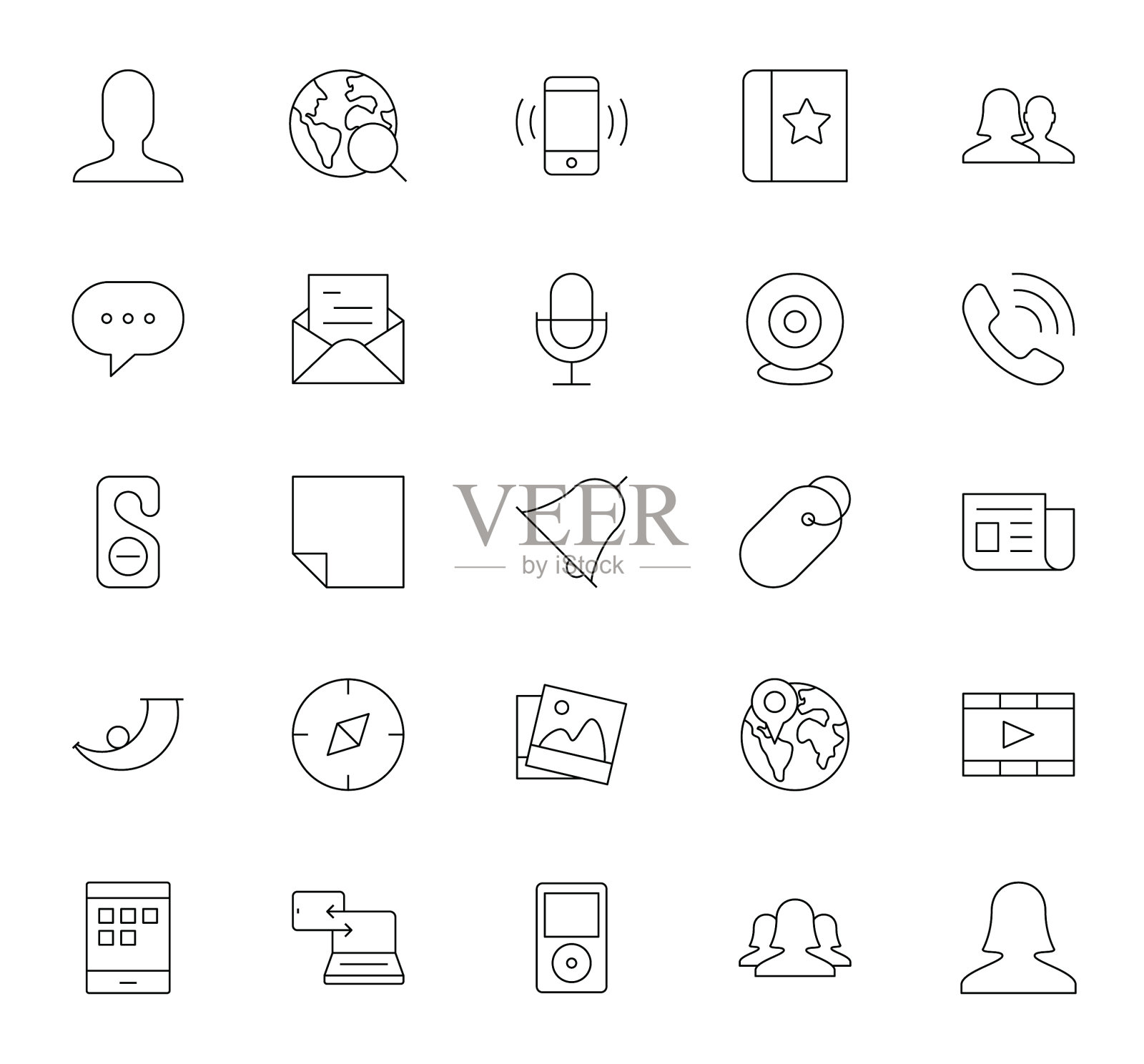 社交媒体图标集插画图片素材