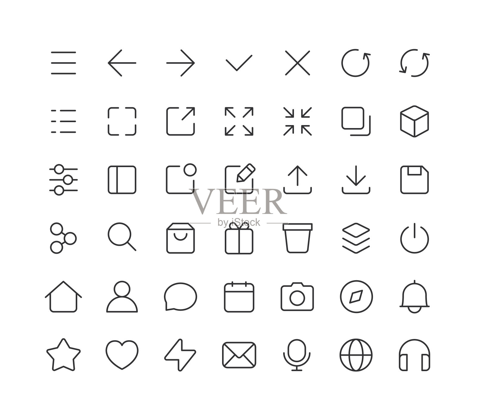 用户界面网页移动应用程序细线图标可编辑的描边插画图片素材