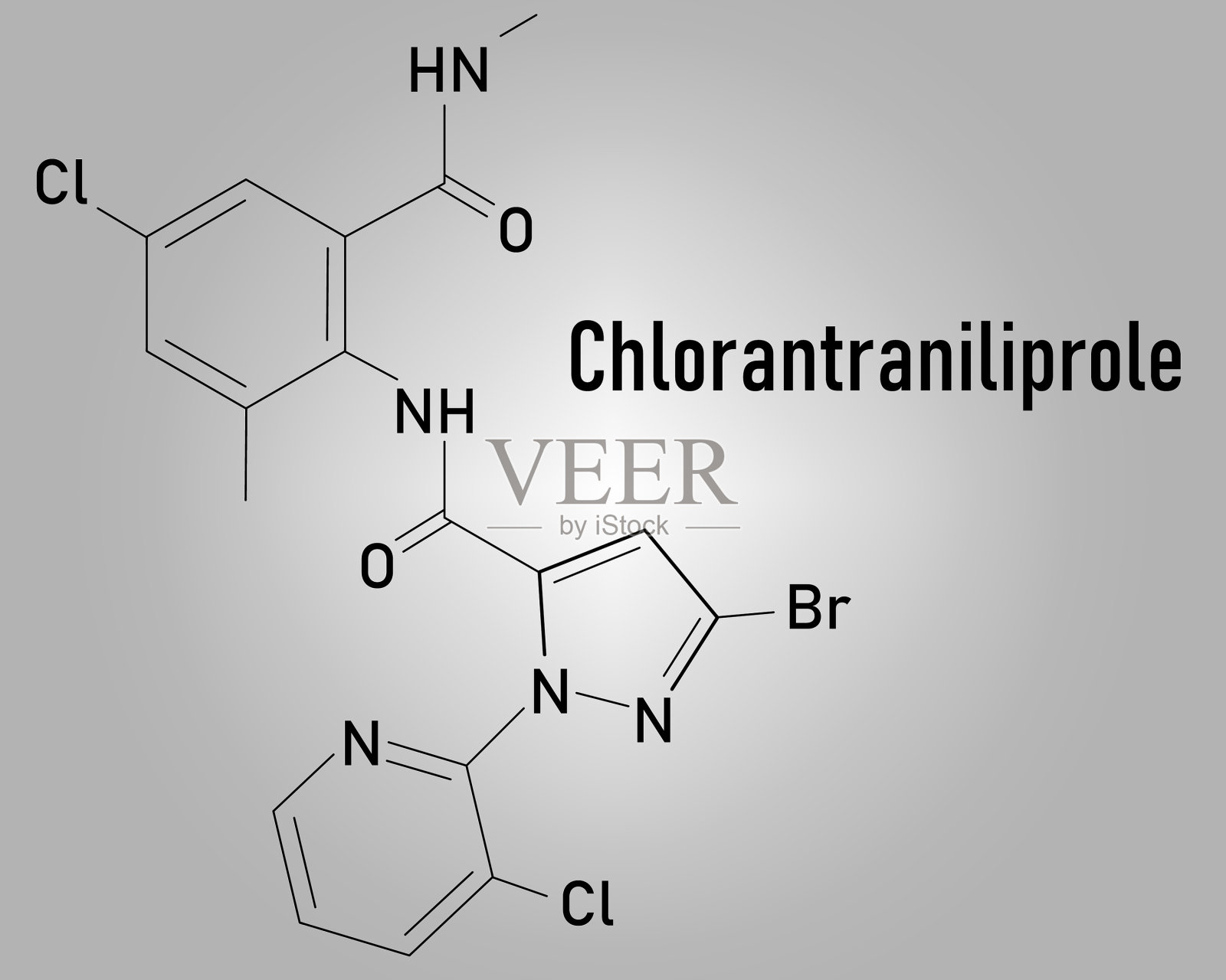 氯氨苯甲酰胺分子骨架分子式插画图片素材