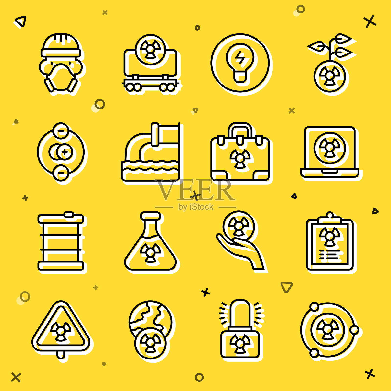 设定辐射线辐射警示文件图标素材