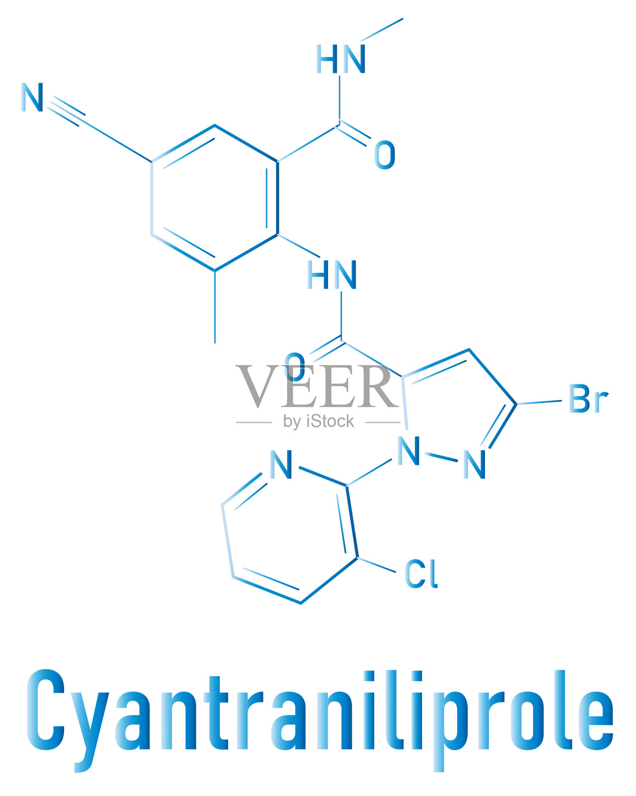 氰苯甲酰胺分子骨架分子式插画图片素材