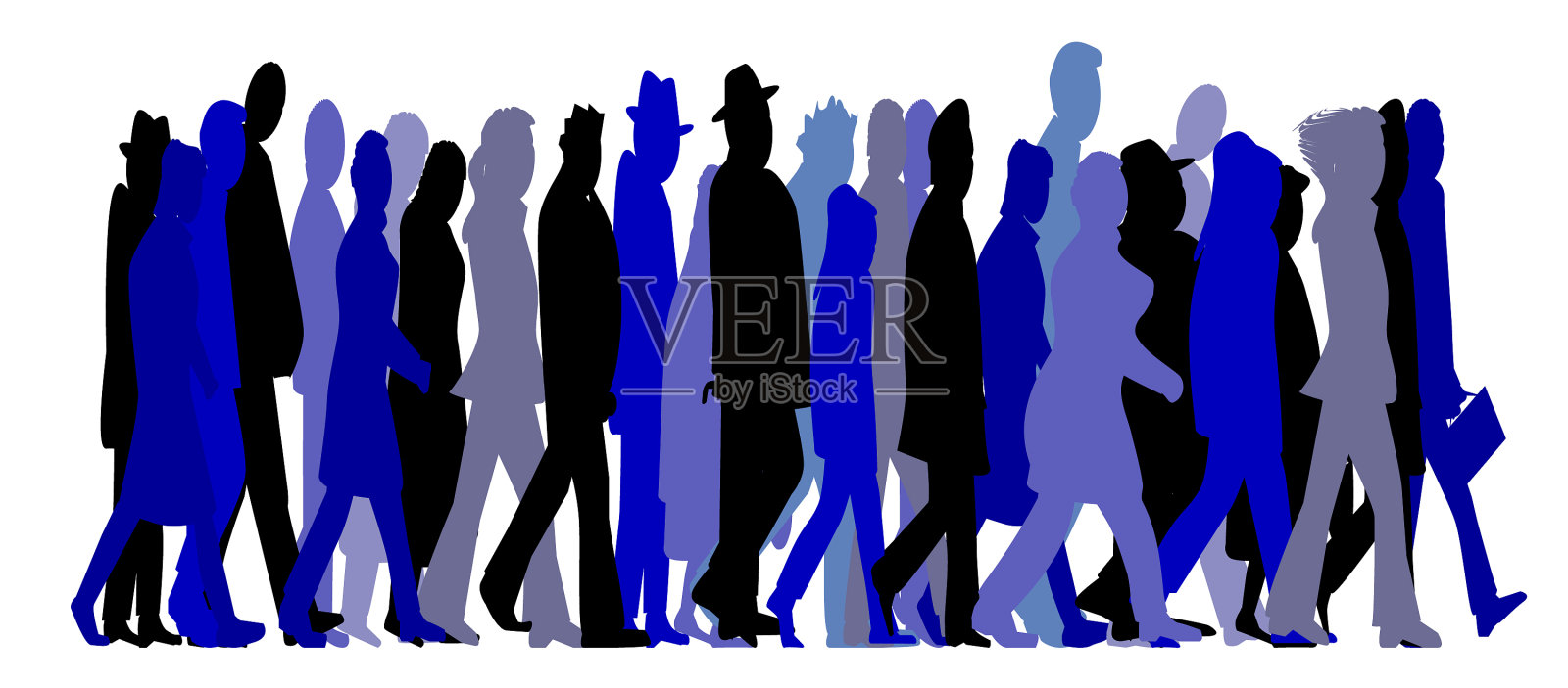 匆忙的人群插画图片素材