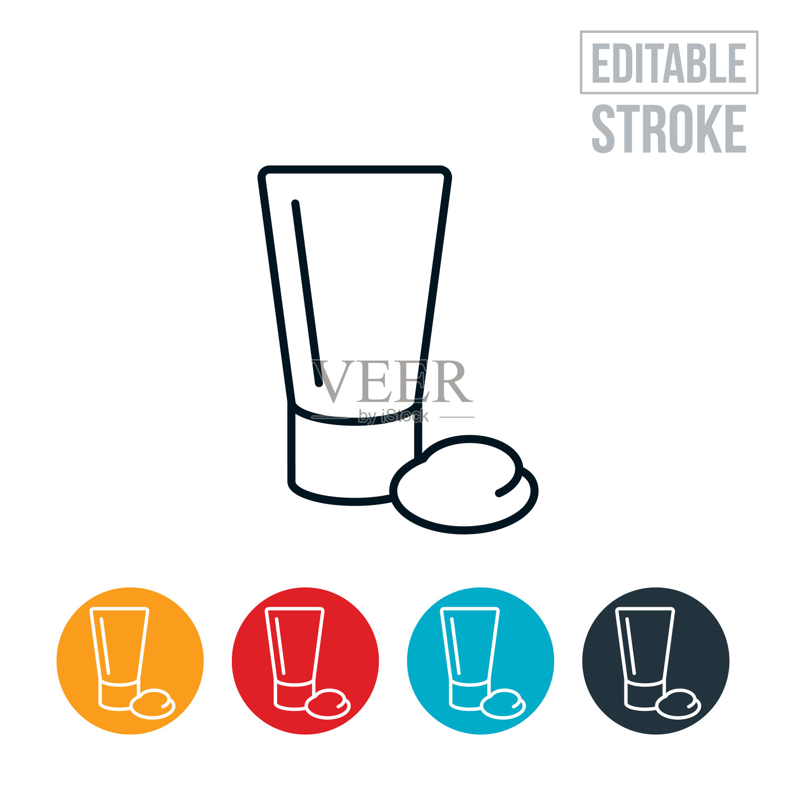 洗液细线图标-可编辑的描边插画图片素材