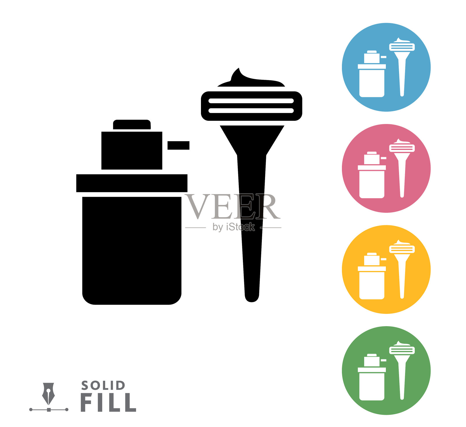 现代护肤和美容剃须插画图片素材