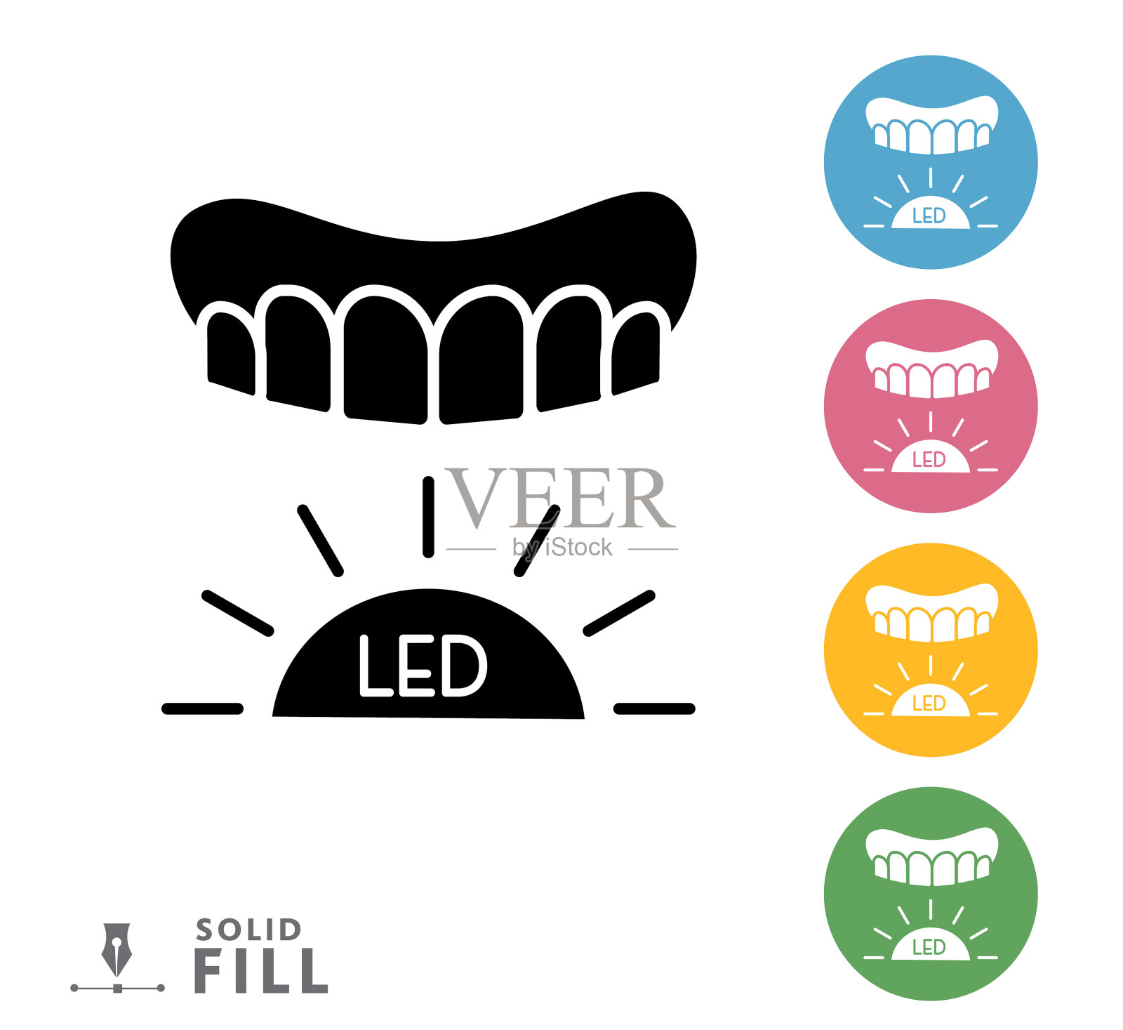 现代护肤美容LED牙齿美白插画图片素材