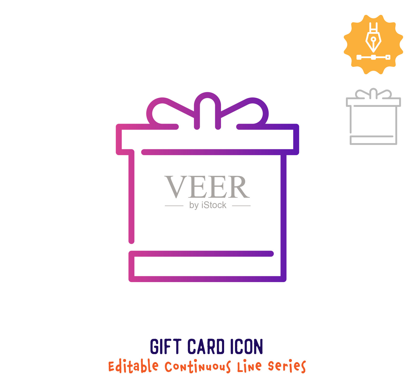 礼品卡连续线可编辑图标插画图片素材