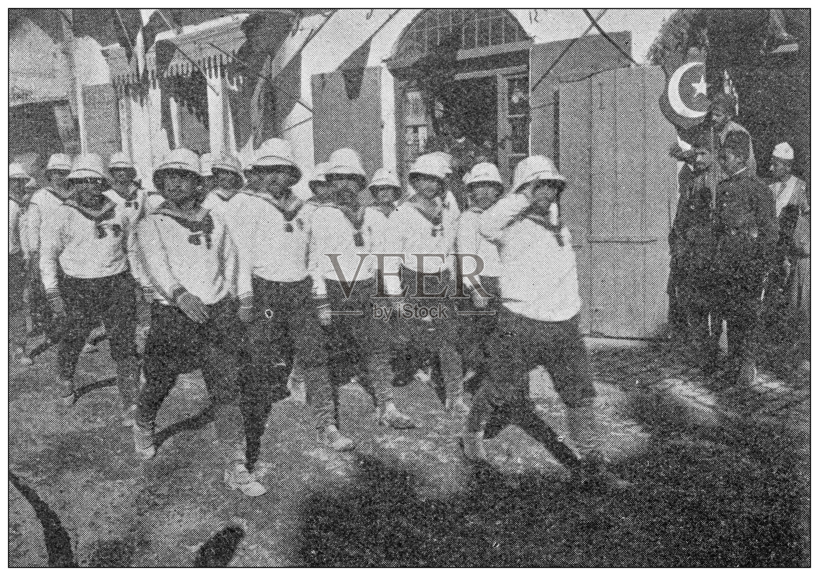 古代图像:威廉二世访问圣地，耶路撒冷，水手插画图片素材