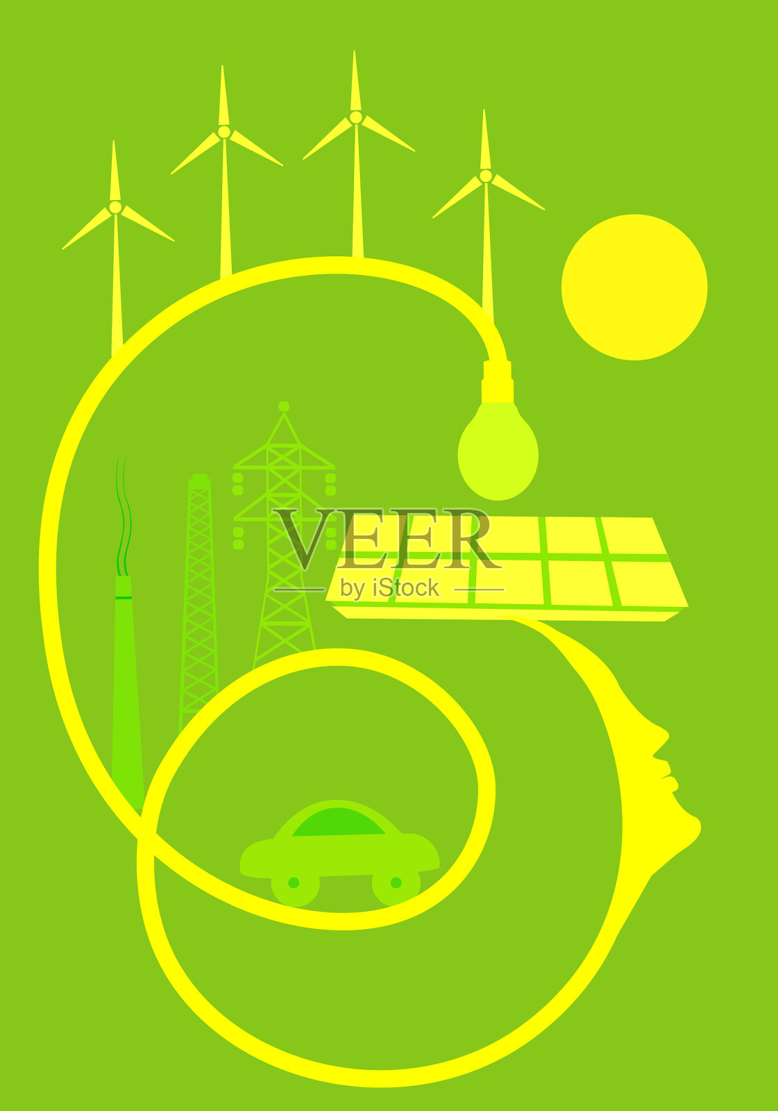 节约能源、太阳能、插画图片素材