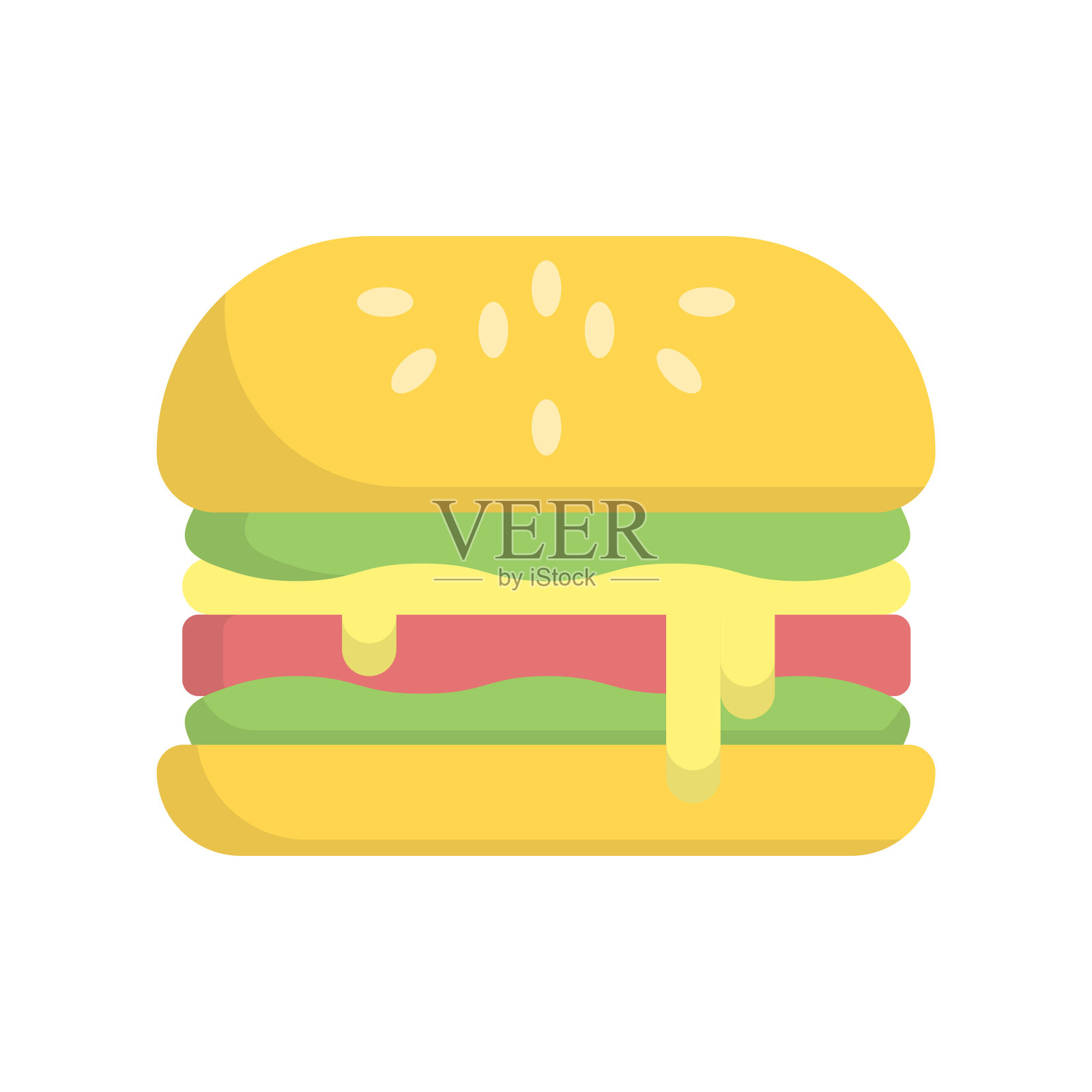 汉堡图标设计模板矢量插图插画图片素材