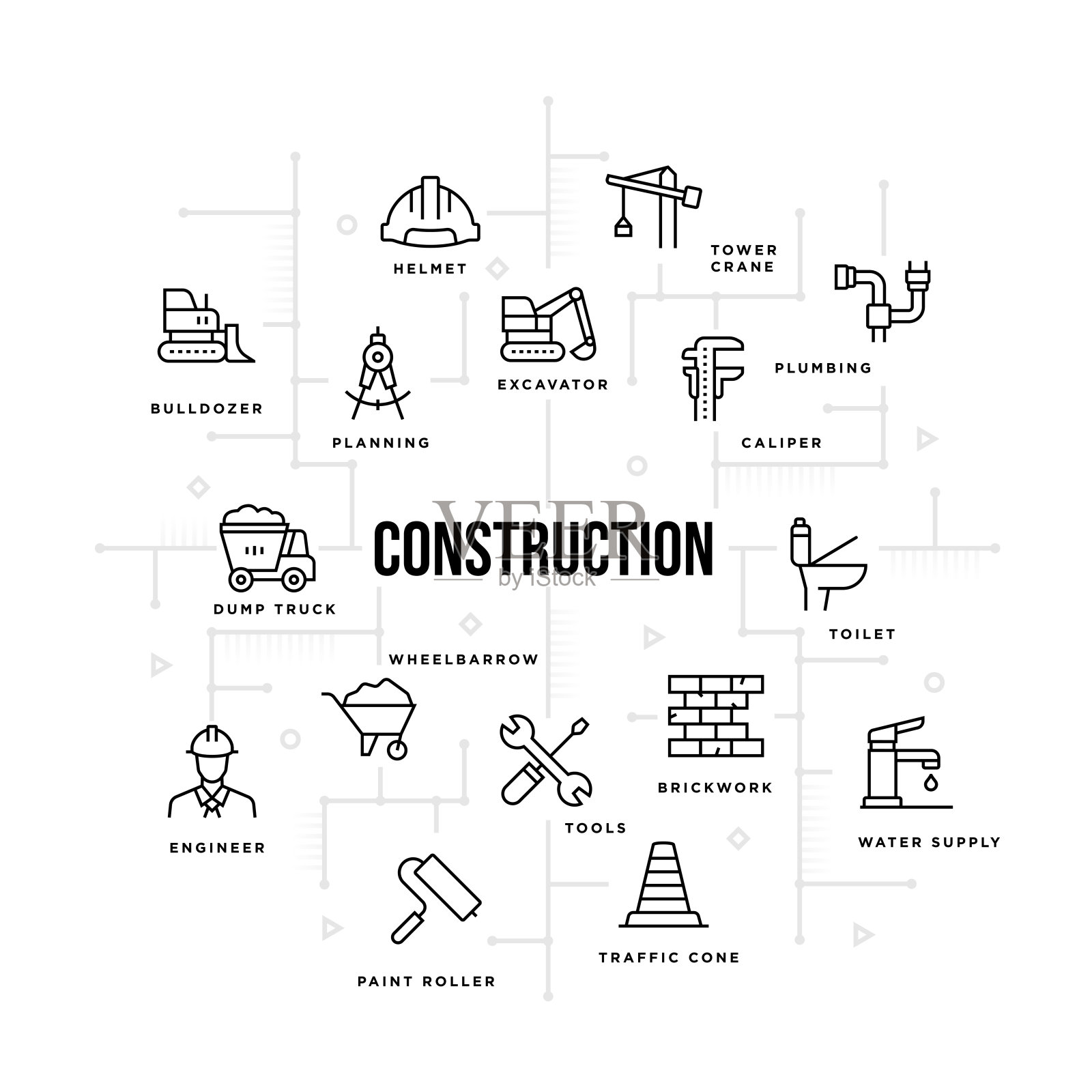 建筑图插画图片素材