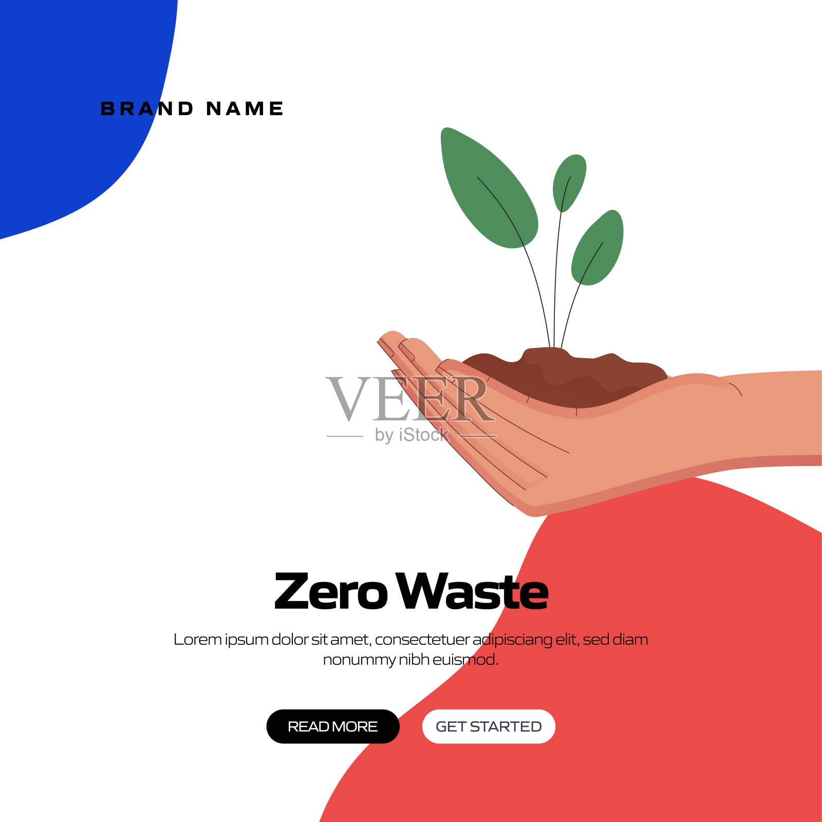 零浪费概念矢量插图网站横幅，广告和营销材料，在线广告，业务演示等。插画图片素材