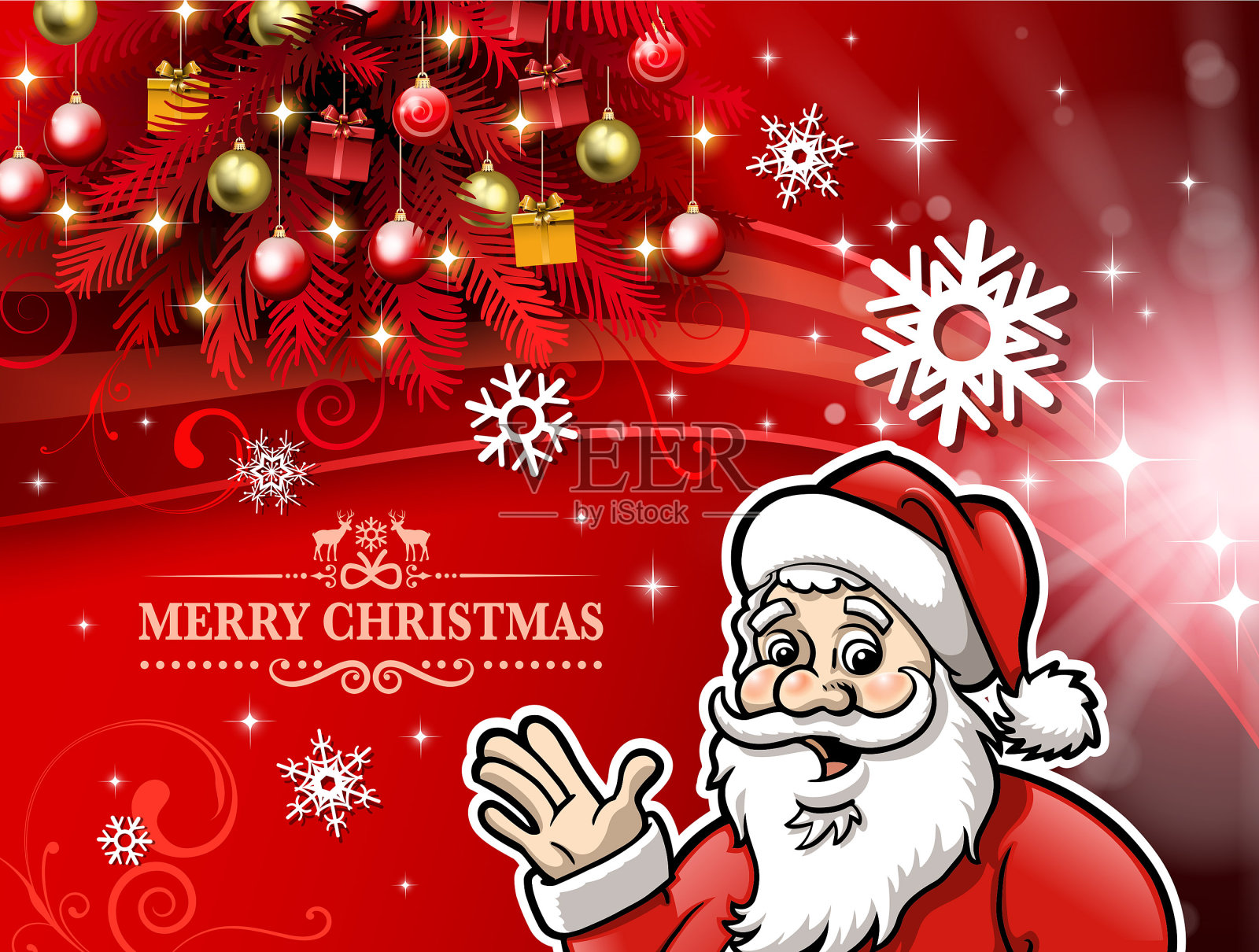 圣诞节明亮插画图片素材