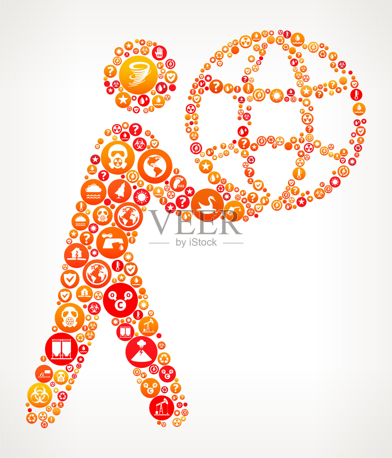 简笔画携带地球气候变化矢量图标图案插画图片素材