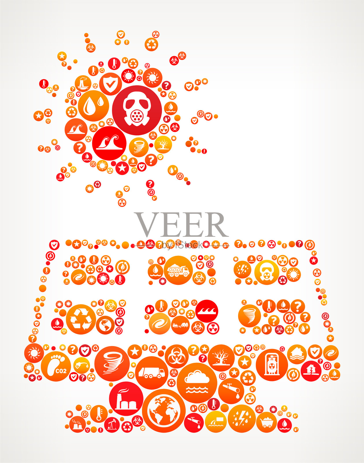 太阳能电池板气候变化矢量图标图案插画图片素材