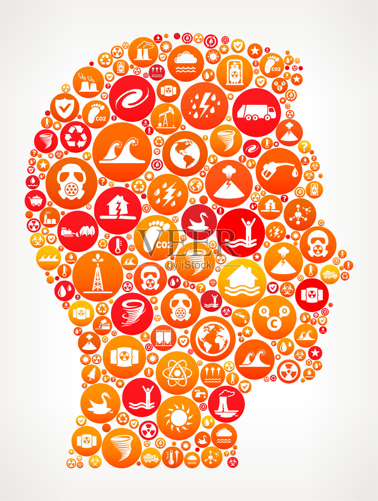 男人面部气候变化矢量图标图案插画图片素材