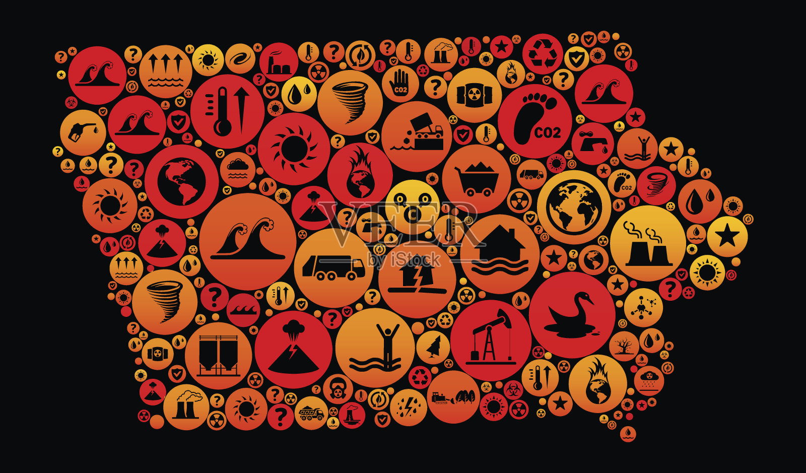 爱荷华州气候变化图标图案插画图片素材