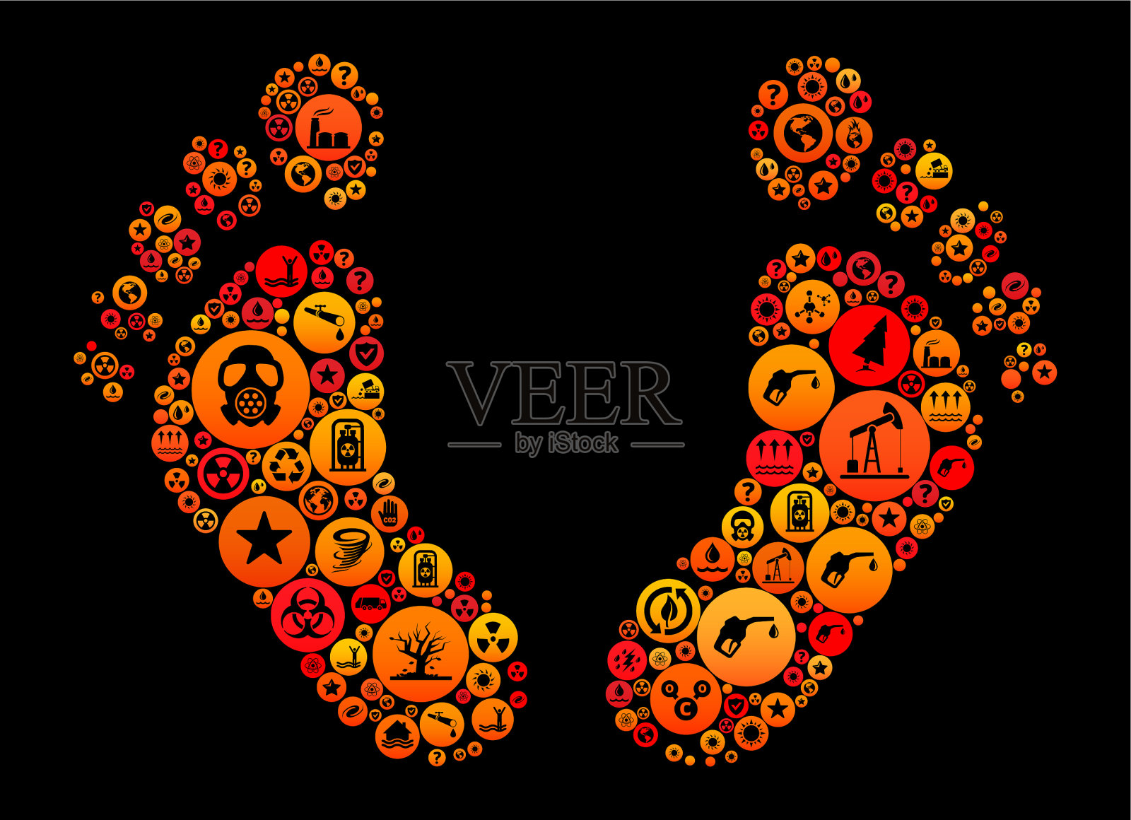 气候变化矢量图标图案脚印插画图片素材