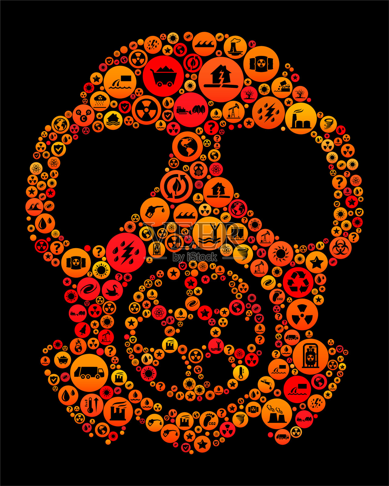 防毒面具与气候变化矢量图标图案插画图片素材