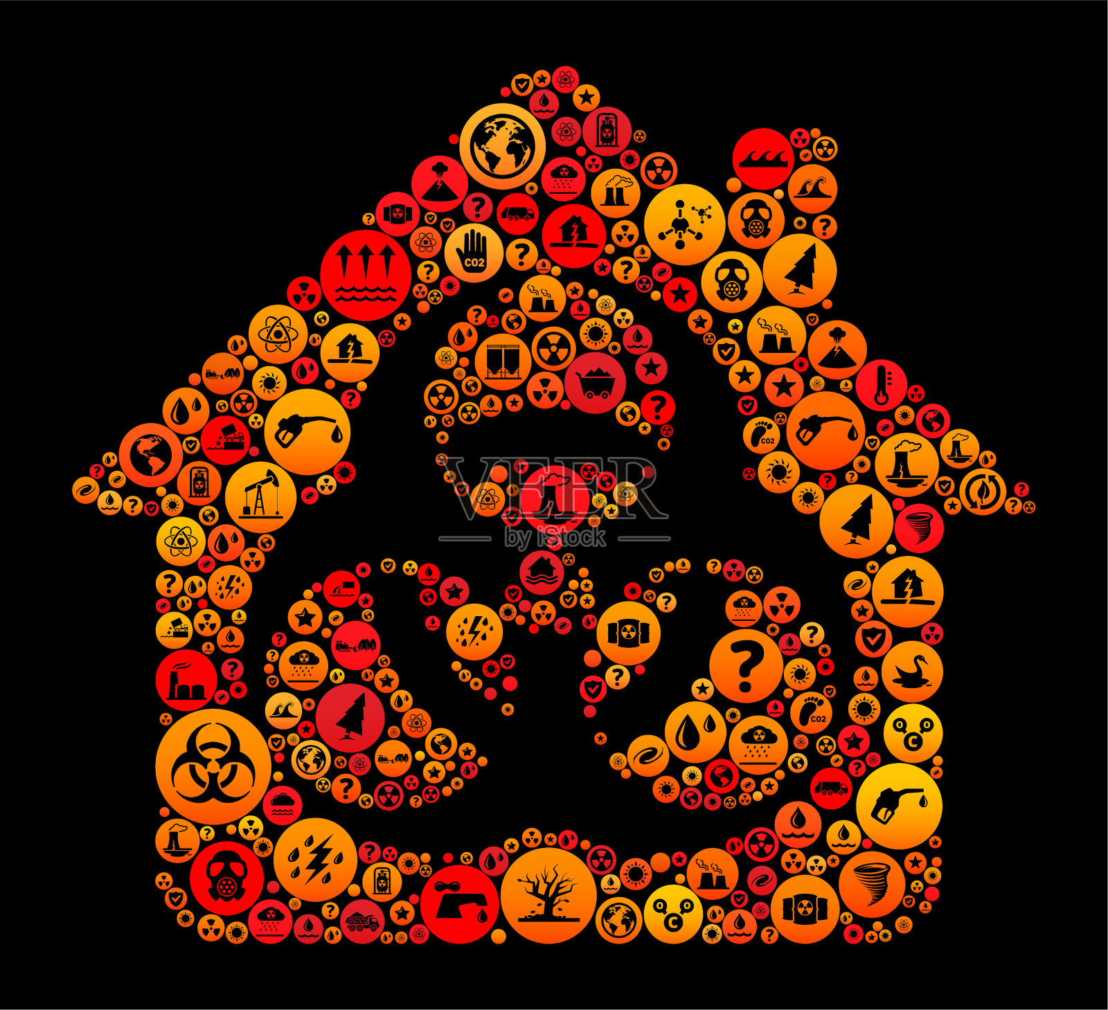 生物危害房屋气候变化矢量图标图案插画图片素材