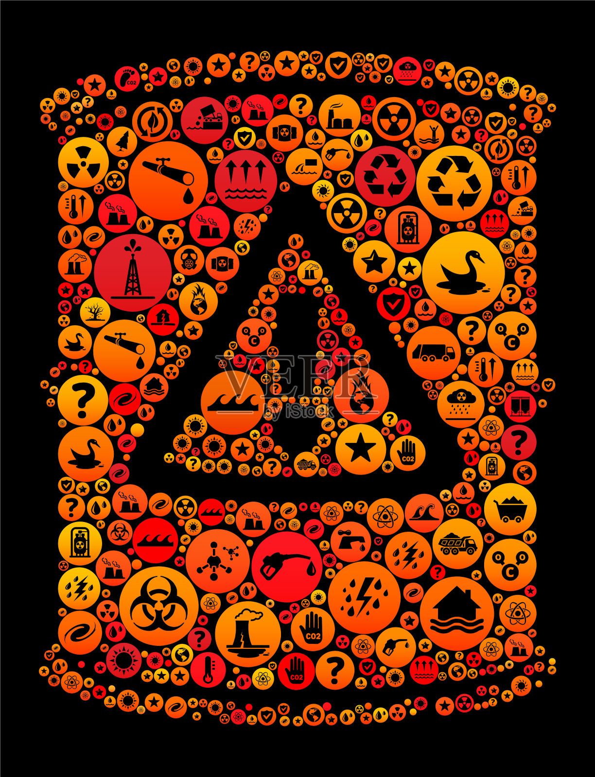 气候变化警示桶矢量图标图案插画图片素材