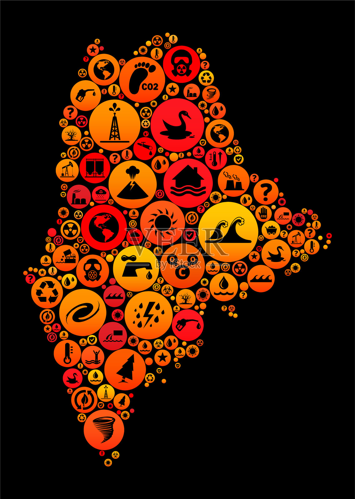 缅因州气候变化图标图案插画图片素材