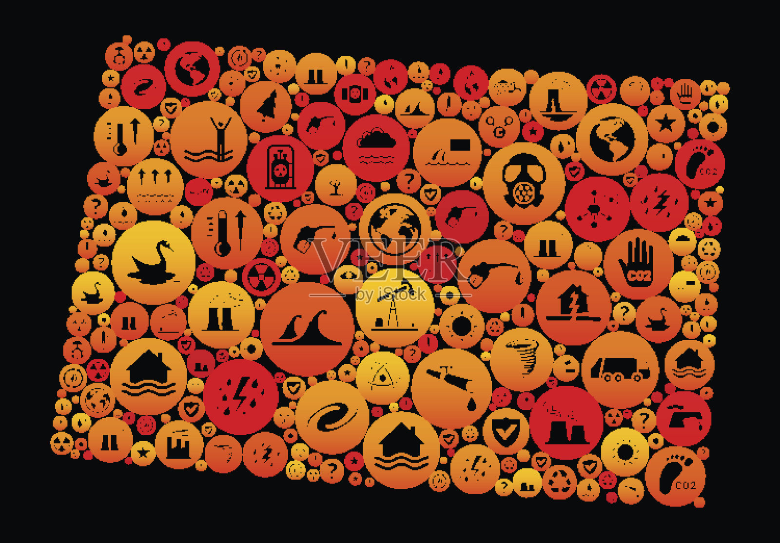 科罗拉多州气候变化图标图案插画图片素材