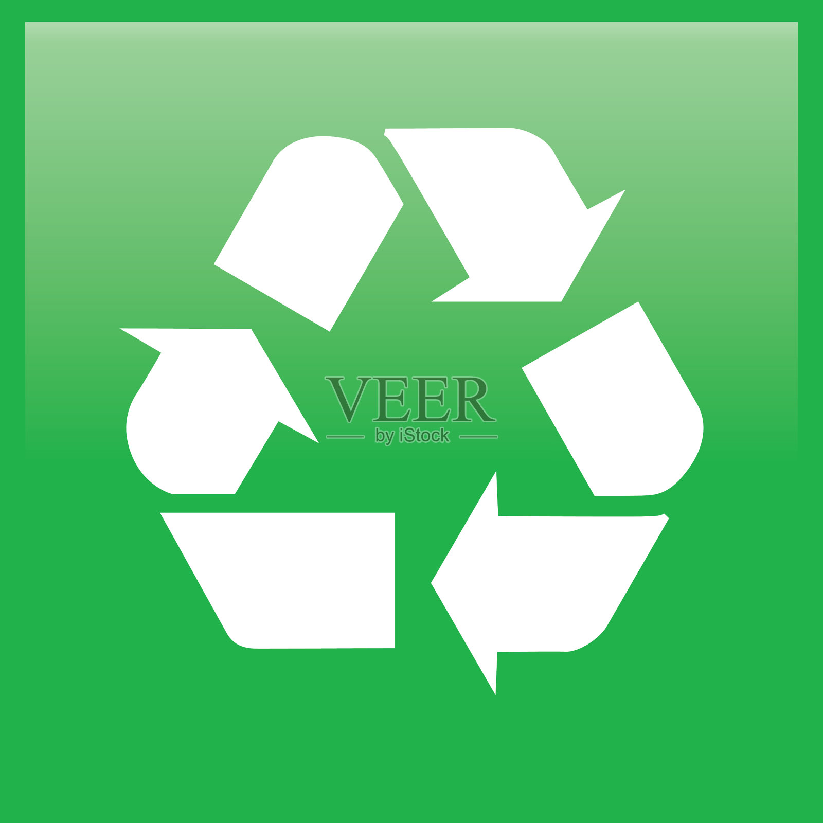 绿色闪亮广场回收标志图标插画图片素材