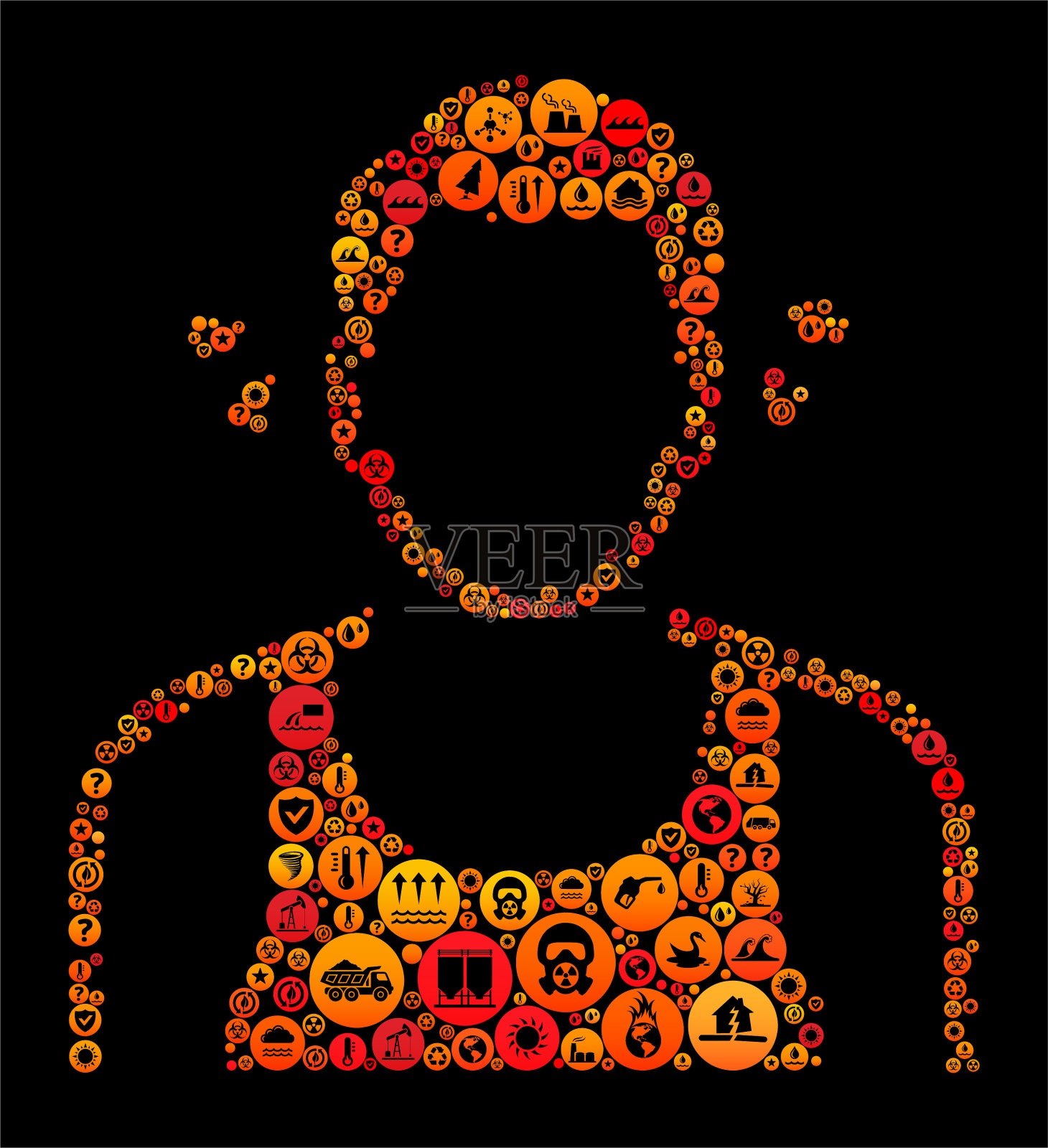 气候变化导致男人出汗矢量图标图案插画图片素材