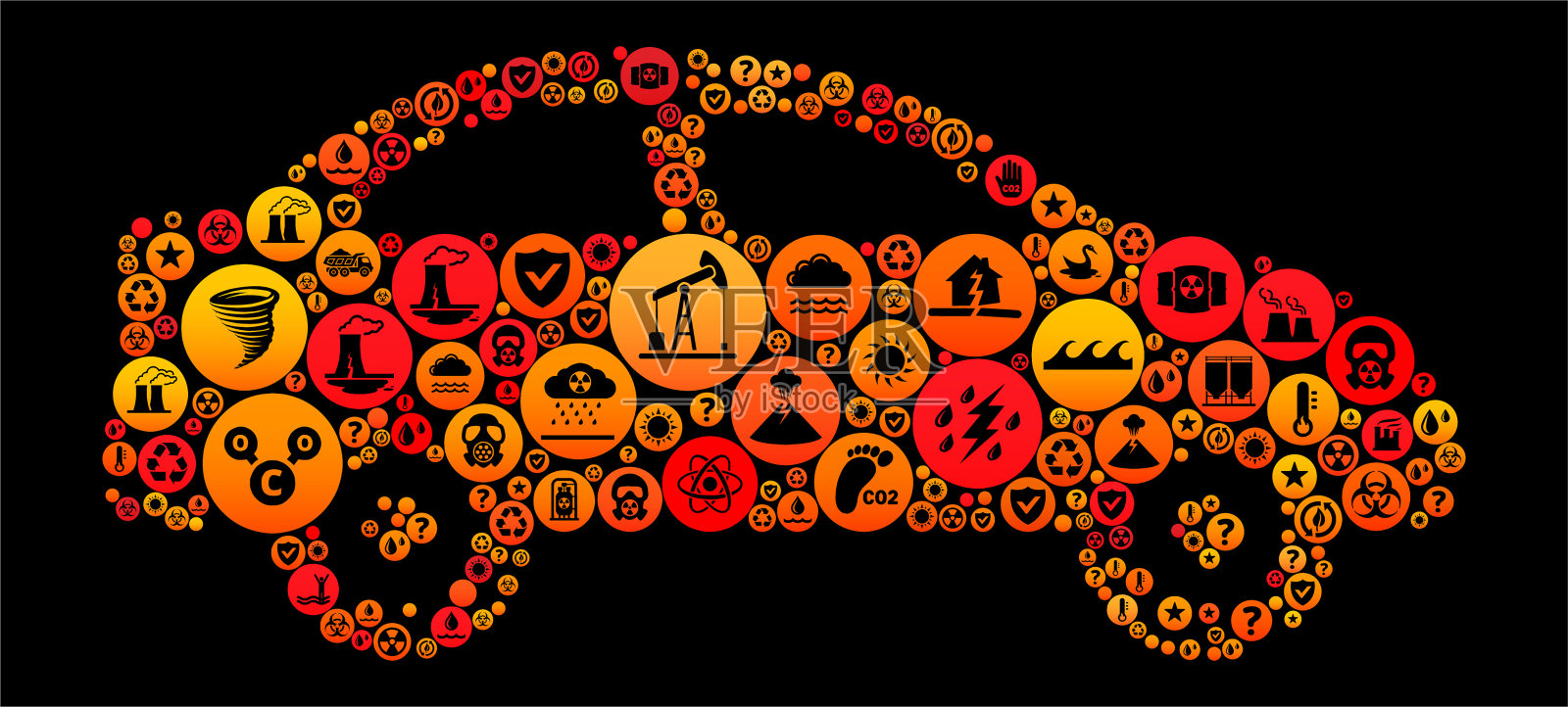 汽车气候变化矢量图标图案插画图片素材