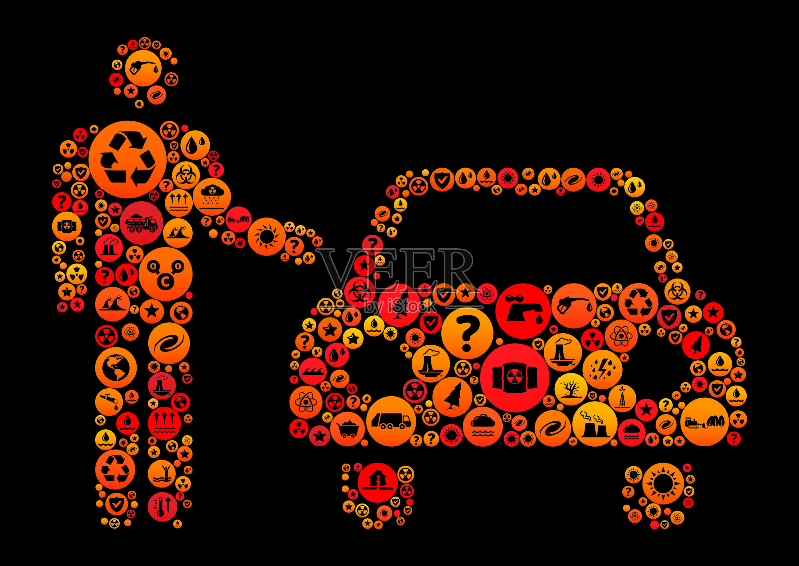 汽车经销商应对气候变化矢量图标模式插画图片素材