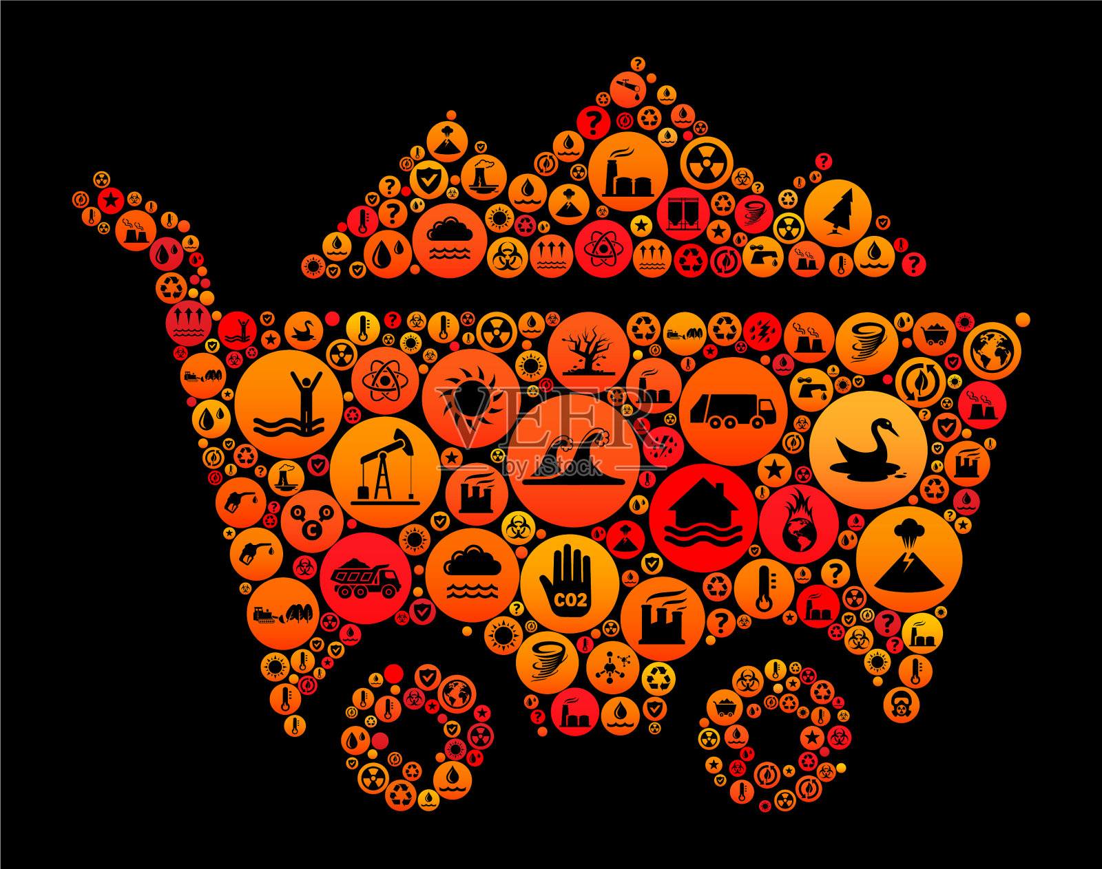 矿车气候变化矢量图标模式插画图片素材