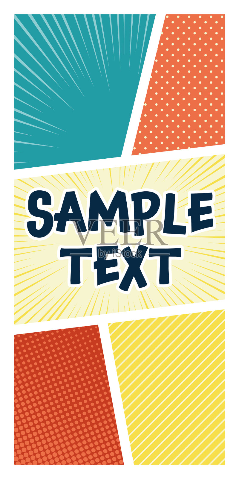 像漫画一样的彩色横幅插画图片素材