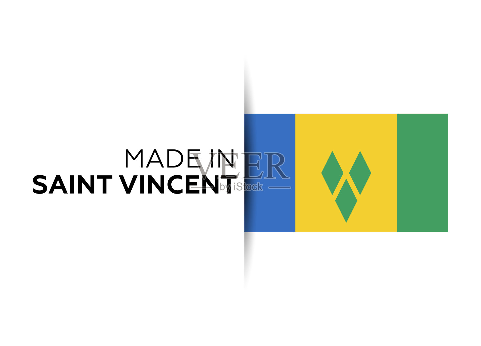 在圣文森特标签，产品标志。白色的孤立的背景插画图片素材