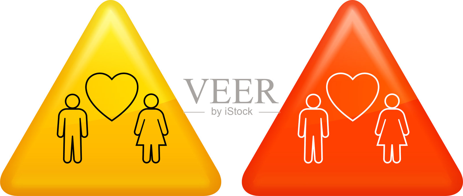 情侣和爱心偶像插画图片素材